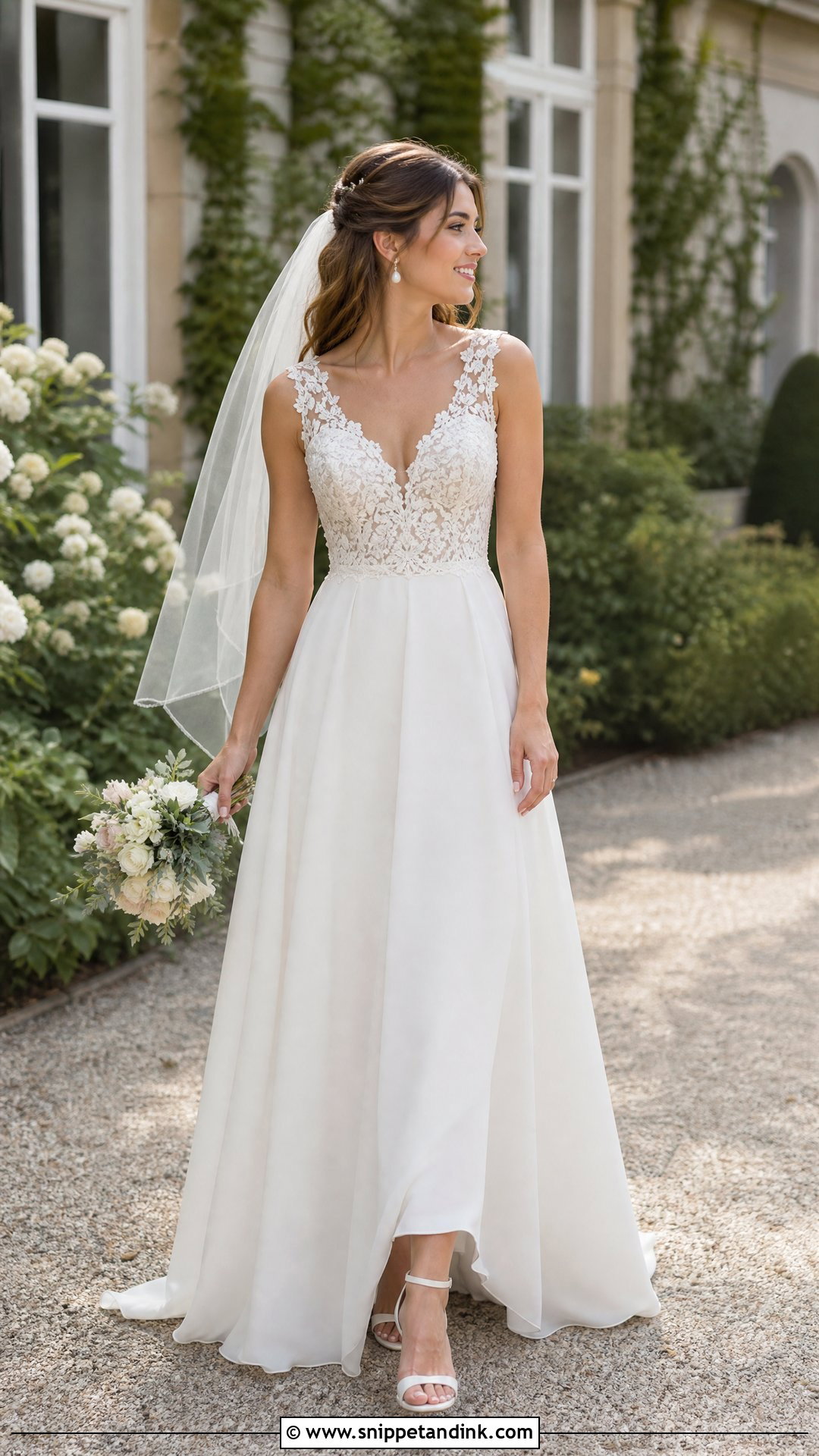 Lace Bodice A Line Wedding Dress - Snippet and Ink - 25 Simple Romantic Wedding Dress Ideas