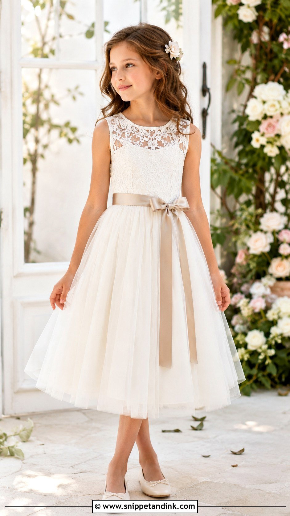 Lace Bodice Girls Wedding Dress - Snippet and Ink - 25 Girls Wedding Dresses