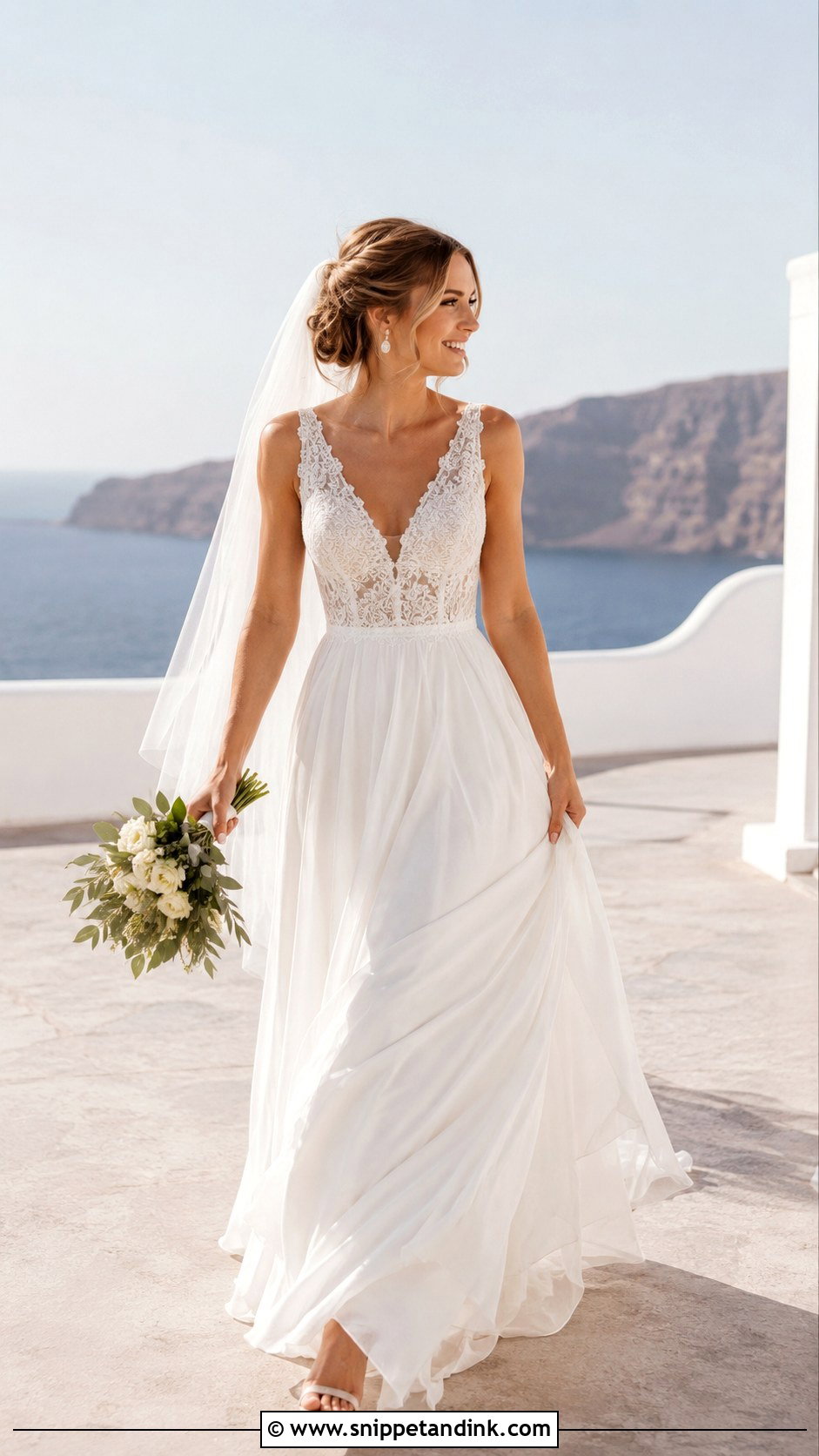 Lace Bodice Wedding Dress With Chiffon Skirt - Snippet and Ink - 20 Lace Bodice Wedding Dress Ideas