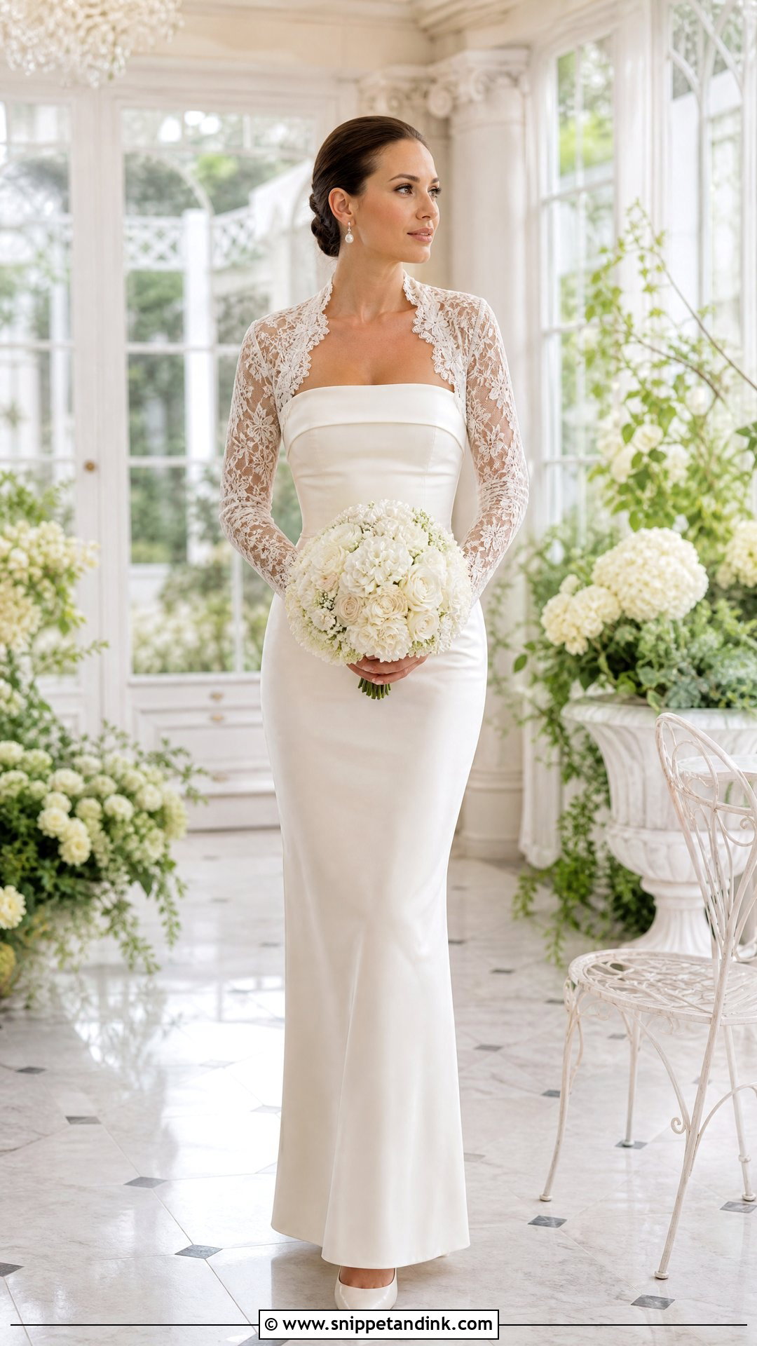 Lace Bolero Wedding Dress - Snippet and Ink - 20 Transforming Wedding Dress Ideas