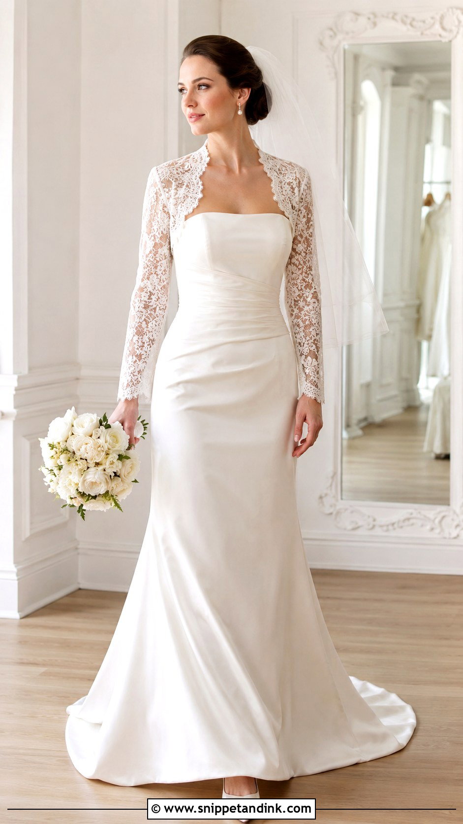 Lace Bolero Wedding Dress - Snippet and Ink - 30 Vintage Romantic Wedding Dress Ideas
