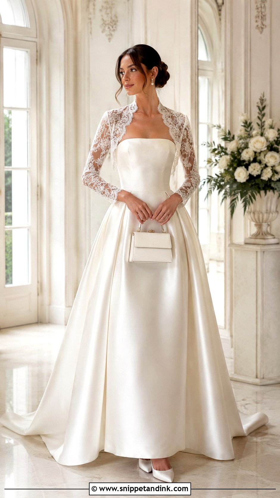 Lace Bolero With Strapless Wedding Dress - Snippet and Ink - 20 Wedding Dress with Jacket Ideas