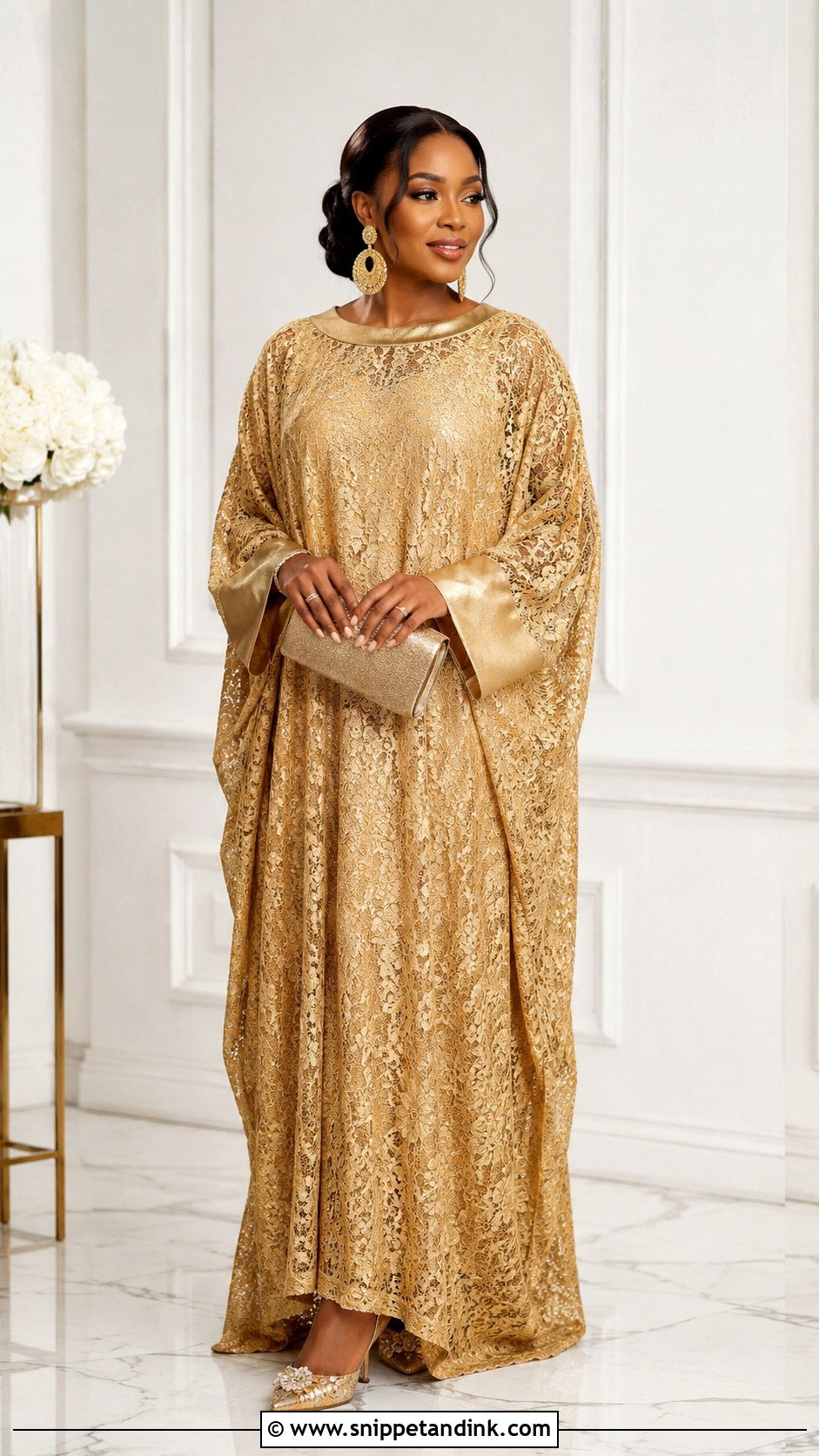 Lace Boubou Gown - Snippet and Ink - 25 Latest Lace Gown Styles