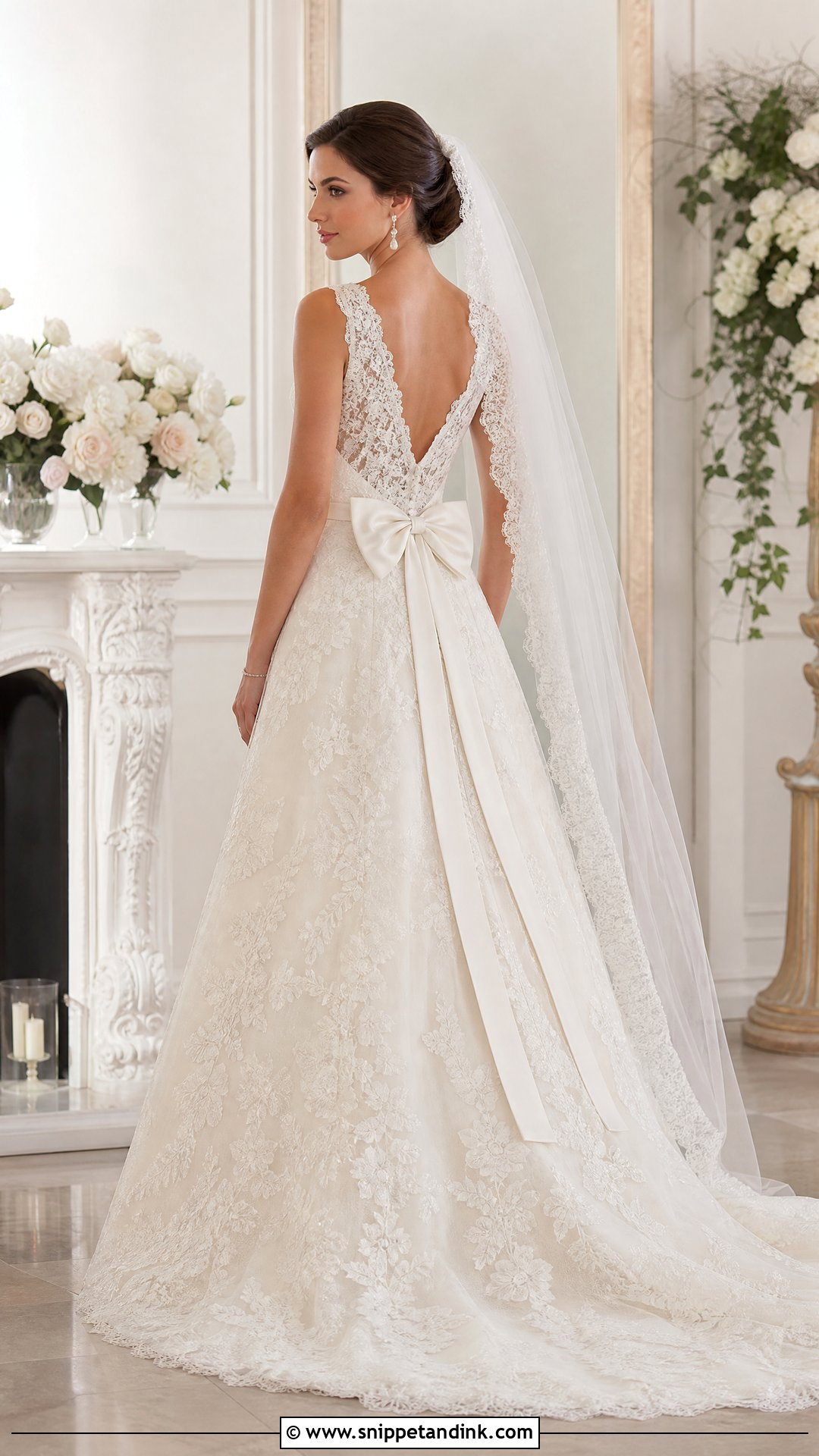Lace Bow Wedding Dress - Snippet and Ink - 25 Bow Wedding Dress Ideas