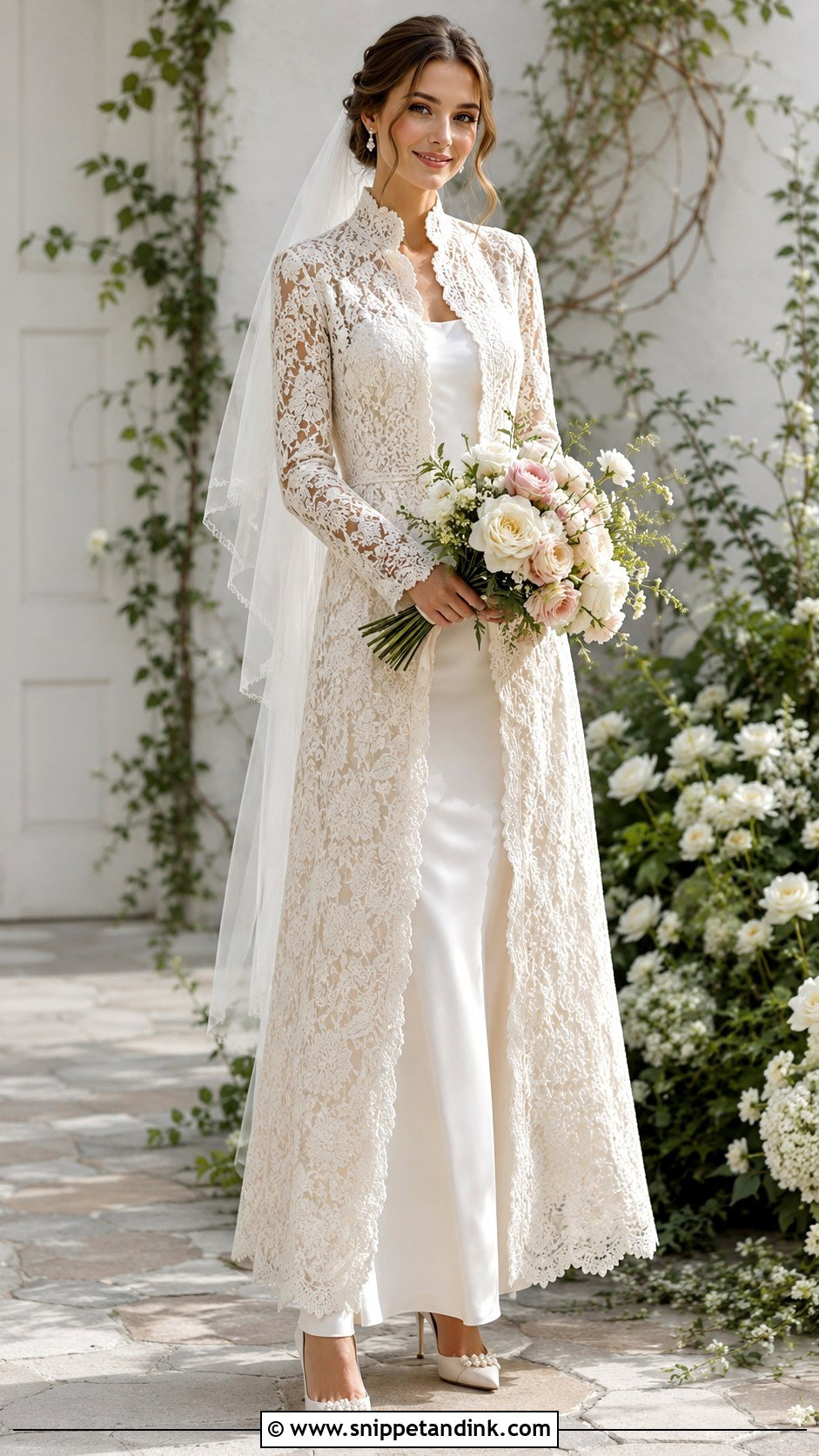 Lace Bridal Coat - Snippet and Ink - 25 Bridal Coat Ideas