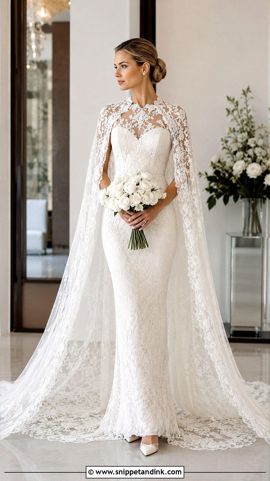 Lace Bridal Dress With Cape - Snippet and Ink - 20 Lace Bridal Dresses