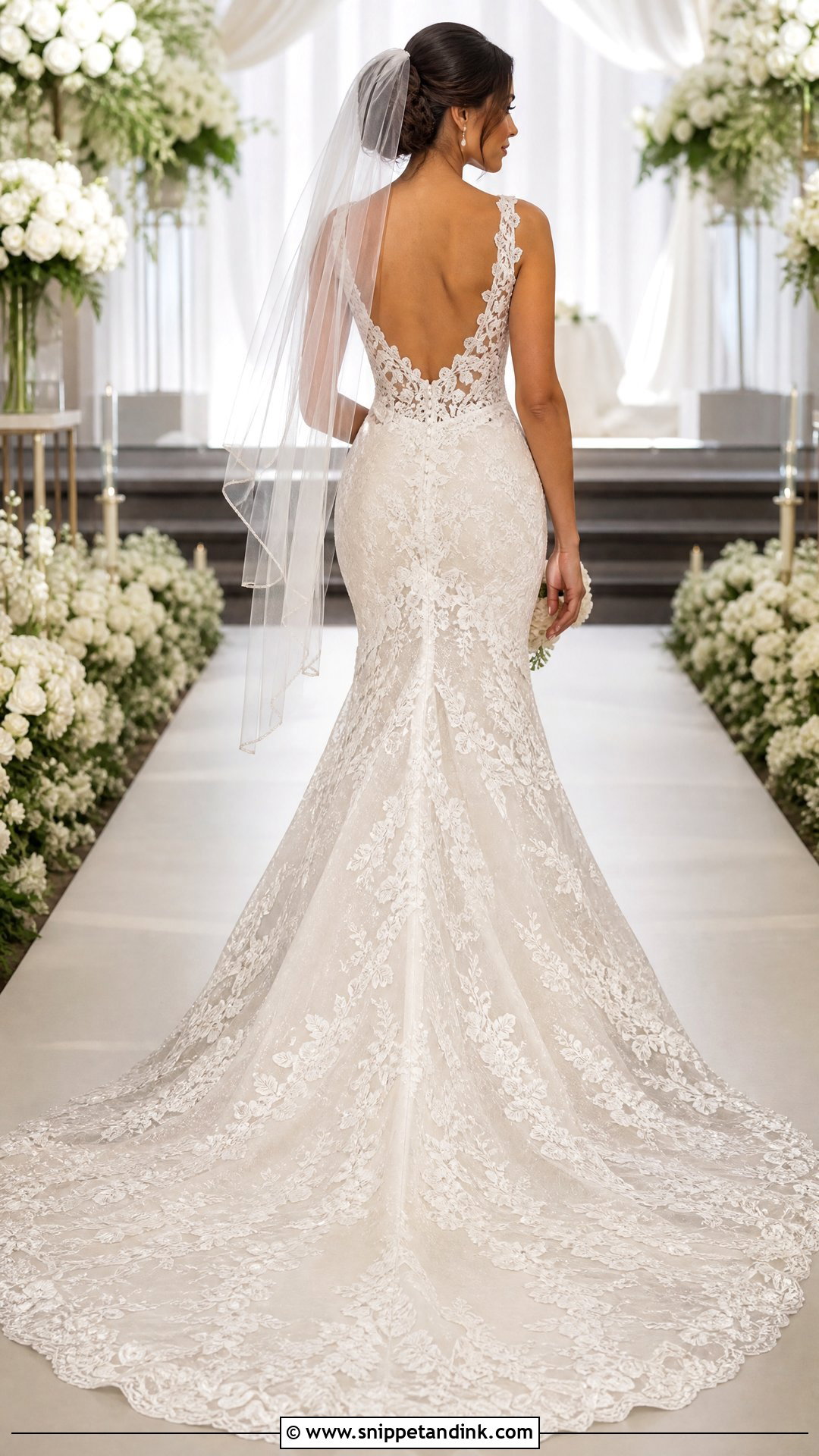 Lace Bridal Gown With Train - Snippet and Ink - 25 Lace Bridal Gown Ideas