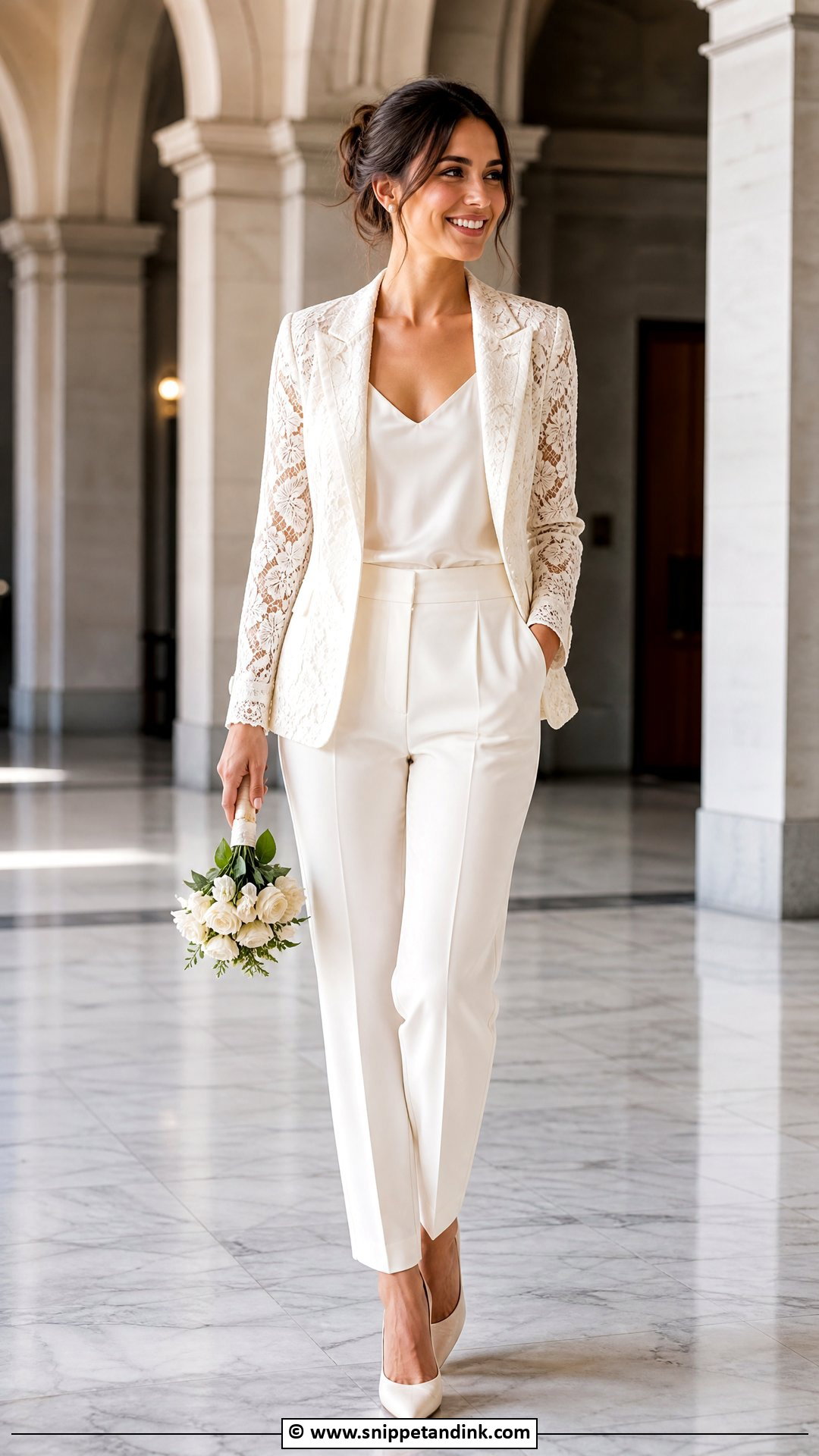 Lace Bridal Pantsuit - Snippet and Ink - 35 Lace Styles for Wedding