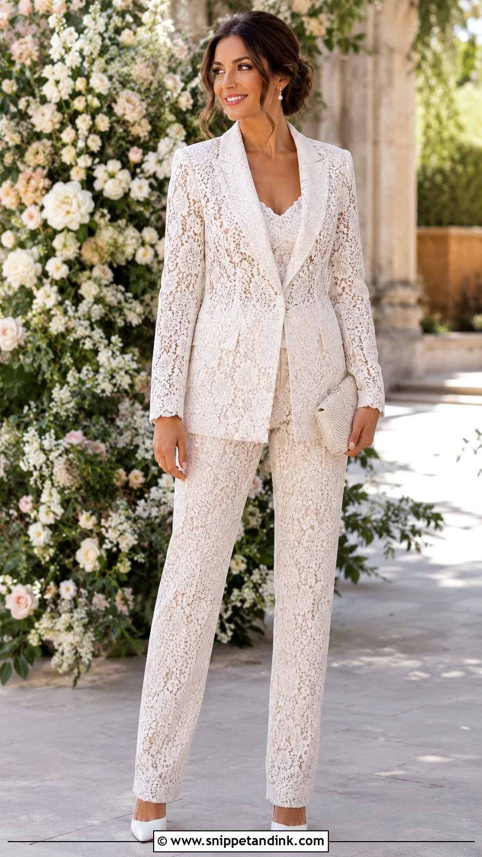 Lace Bridal Pantsuit - Snippet and Ink - 25 Bridal Pantsuit Ideas
