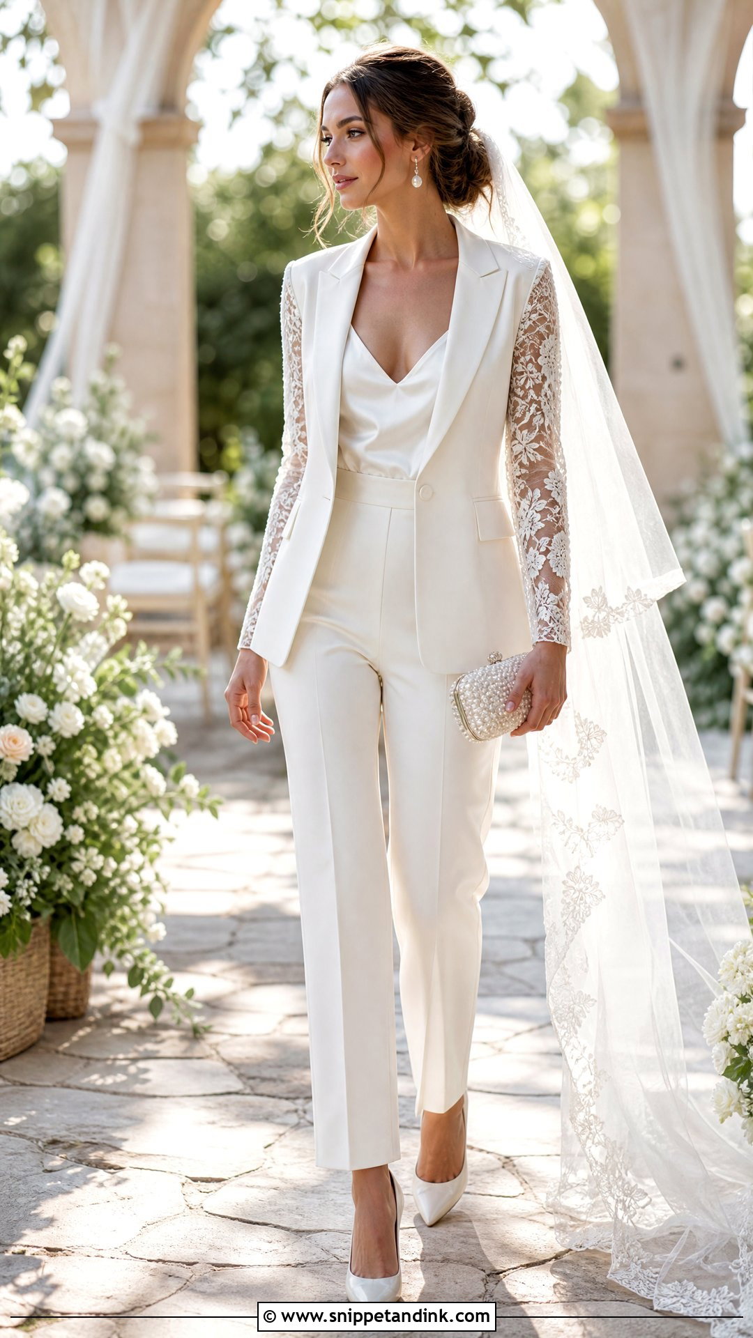 Lace Bridal Pantsuit - Snippet and Ink - 20 Wedding Dress Suits for Bride