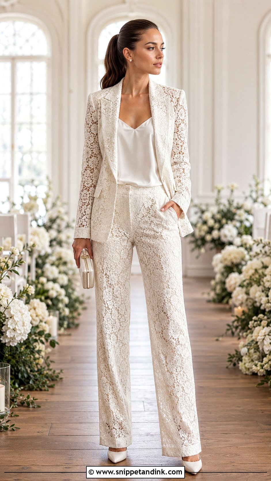 Lace Bridal Suit - Snippet and Ink - 20 Bride in Suit Ideas