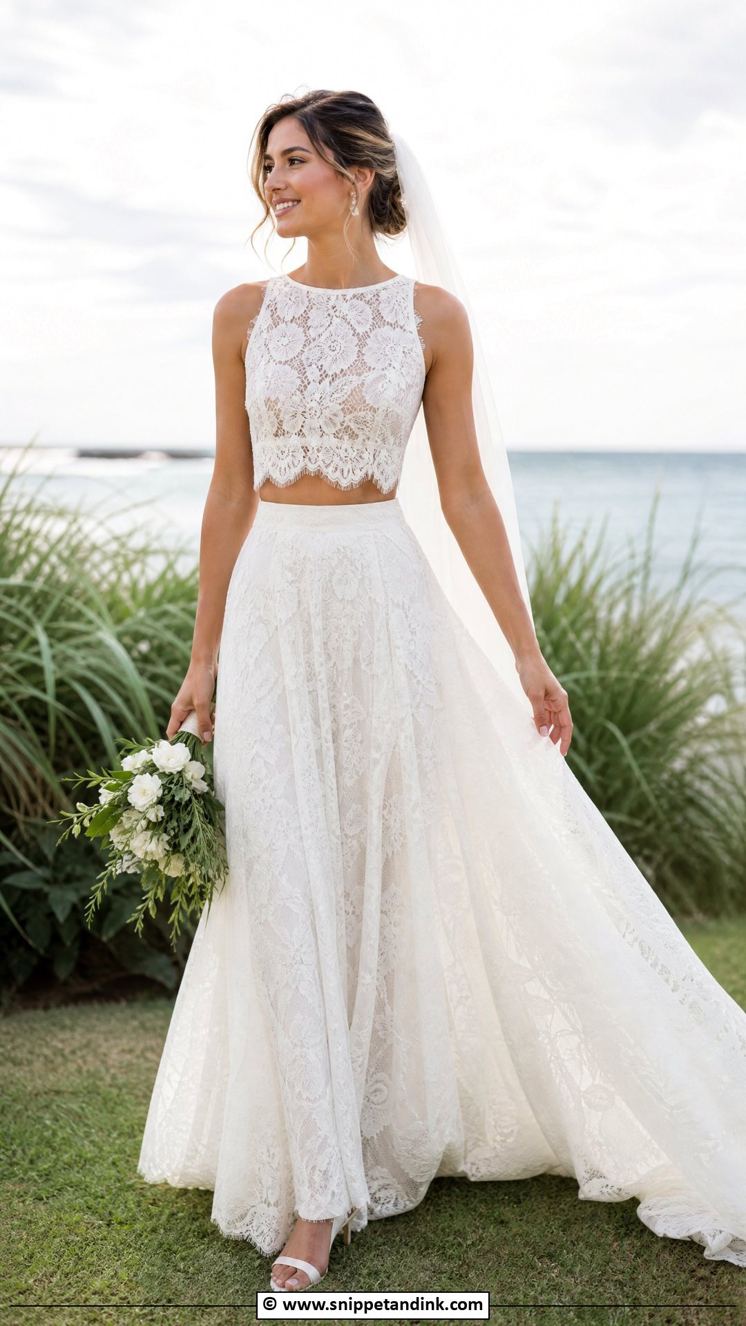 Lace Bridal Two Piece Set - Snippet and Ink - 35 Lace Styles for Wedding