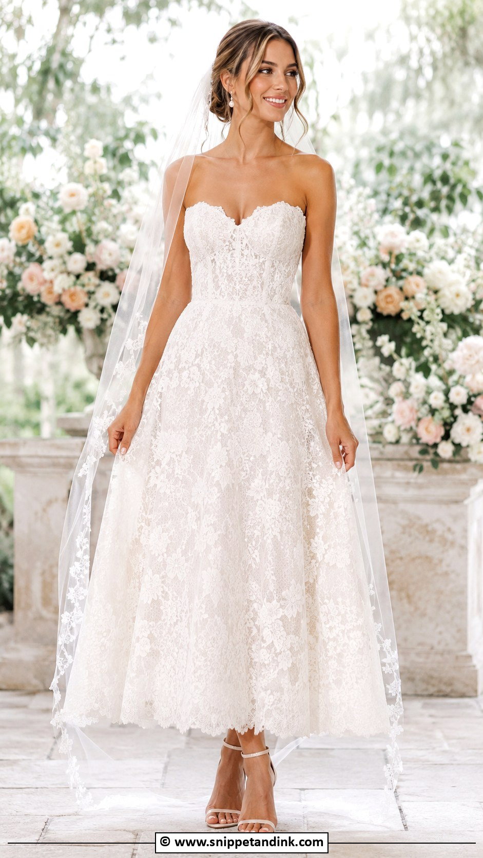 Lace Bride Dress Outfit - Snippet and Ink - 30 Bride Outfits