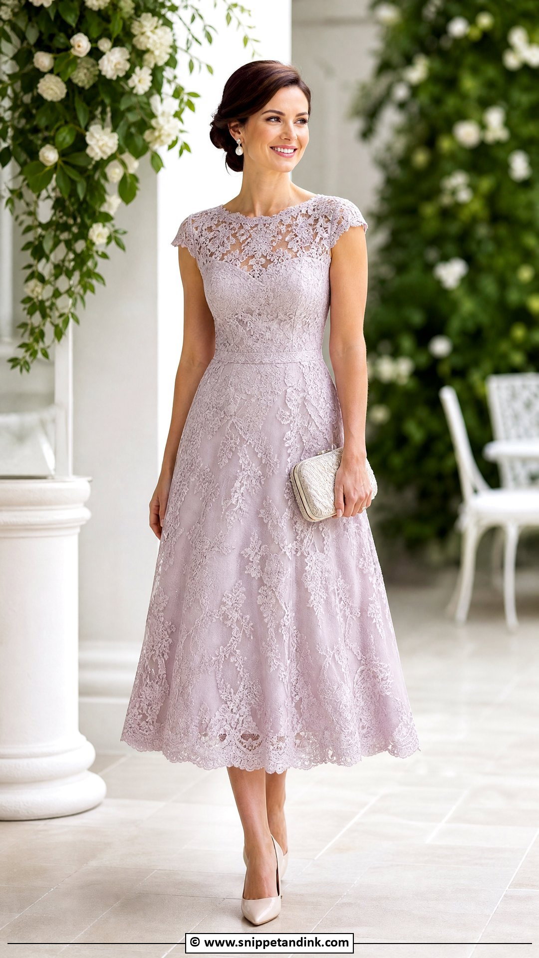 Lace Cap Sleeve Gown - Snippet and Ink - 35 Lace Gown Ideas