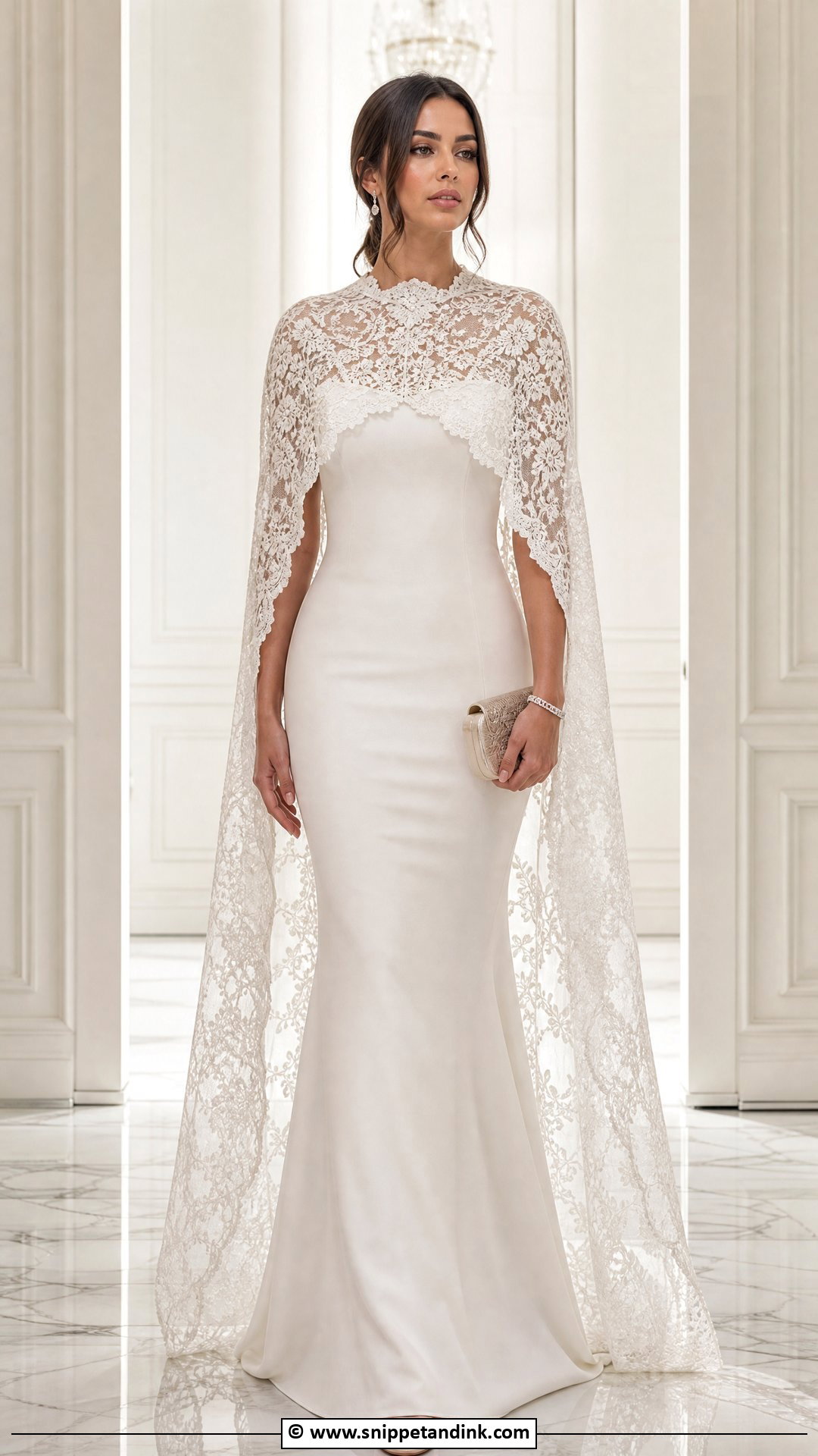 Lace Cape Gown For Wedding - Snippet and Ink - 35 Latest Lace Styles for Wedding