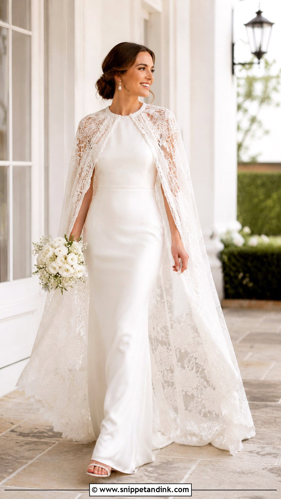 Lace Cape Wedding Dress - Snippet and Ink - 30 Vintage Romantic Wedding Dress Ideas
