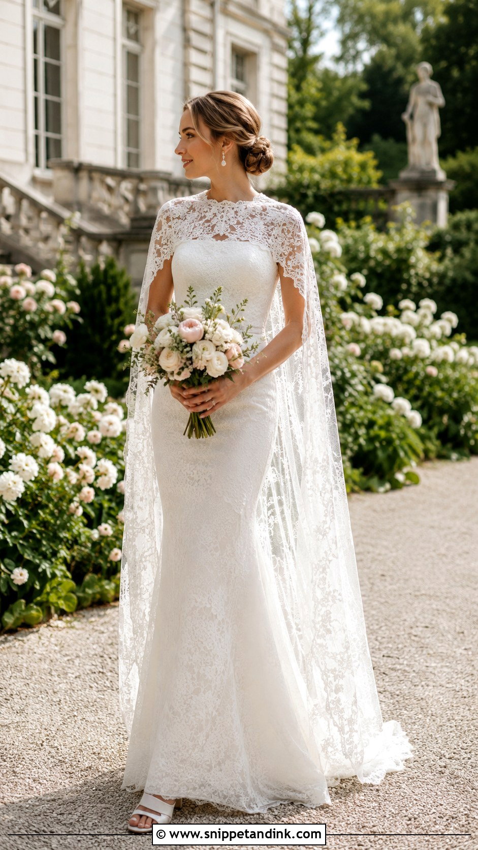 Lace Cape Wedding Dress - Snippet and Ink - 25 Star Wars Wedding Dress Ideas