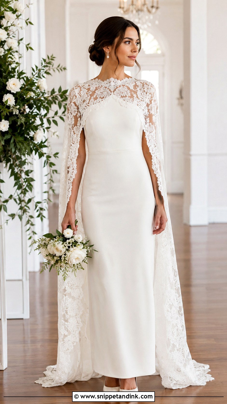 Lace Cape Wedding Dress - Snippet and Ink - 25 Vintage 70s Wedding Dress Ideas