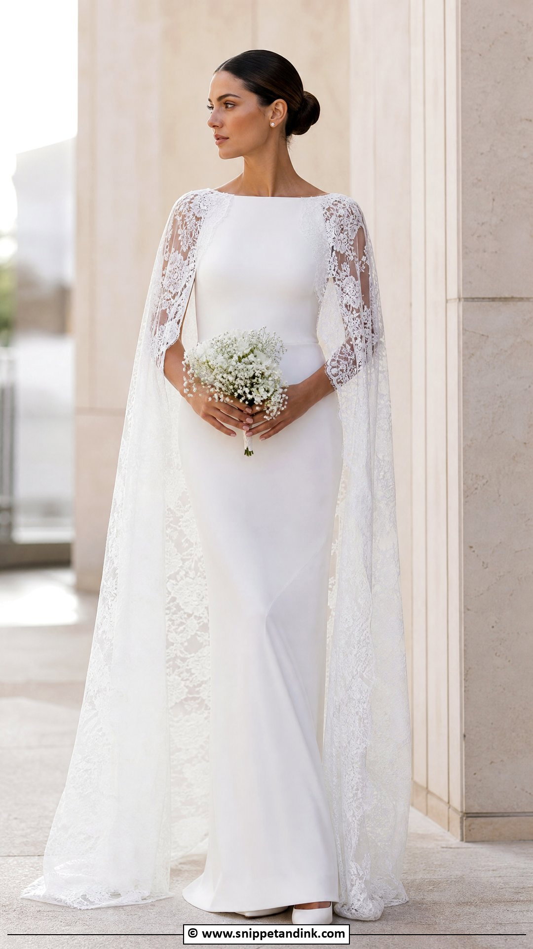 Lace Cape Wedding Dress - Snippet and Ink - 35 Lace Styles for Wedding