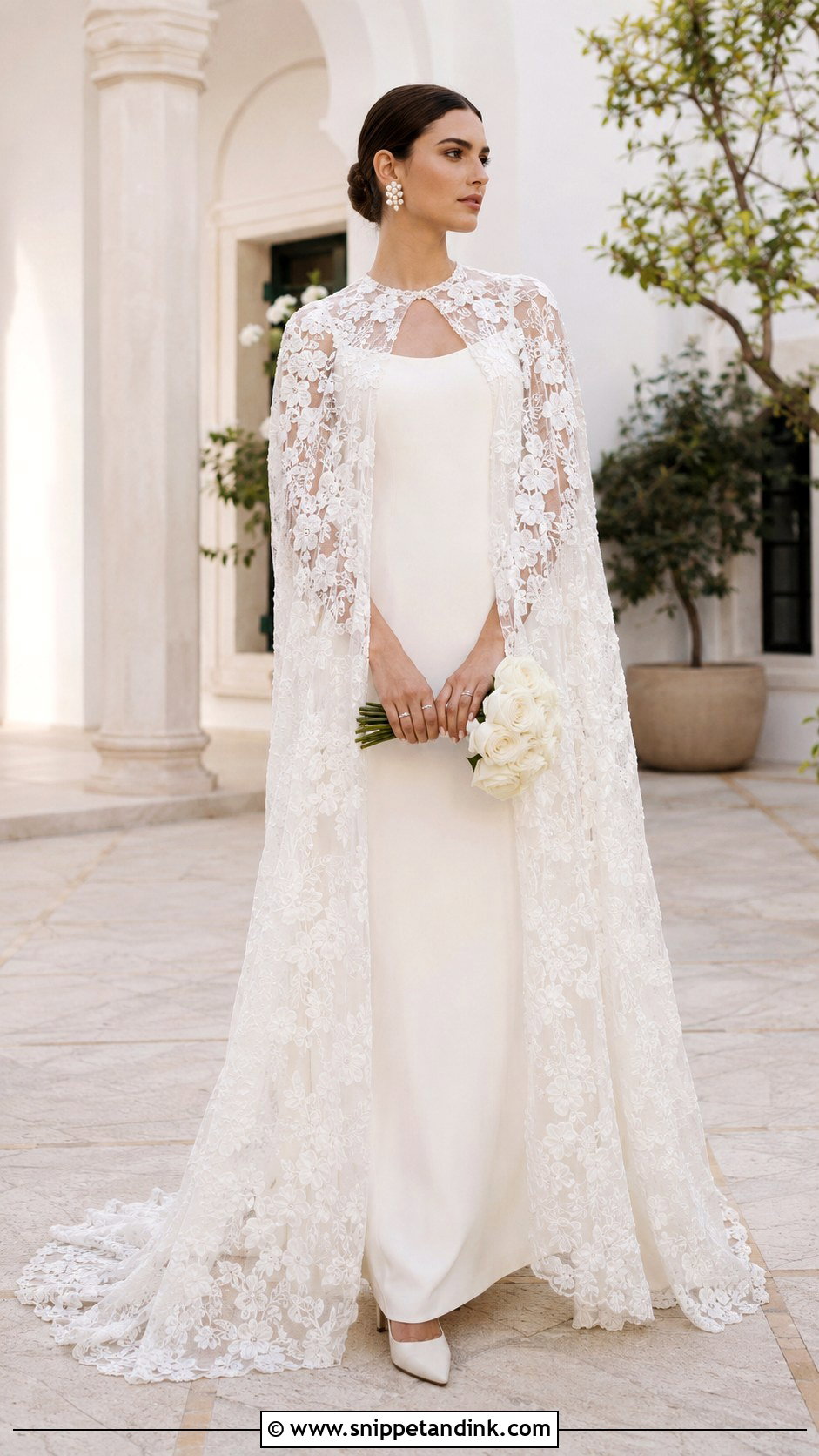 Lace Cape Whimsical Bridal Look - Snippet and Ink - 20 Whimsical Bride Ideas