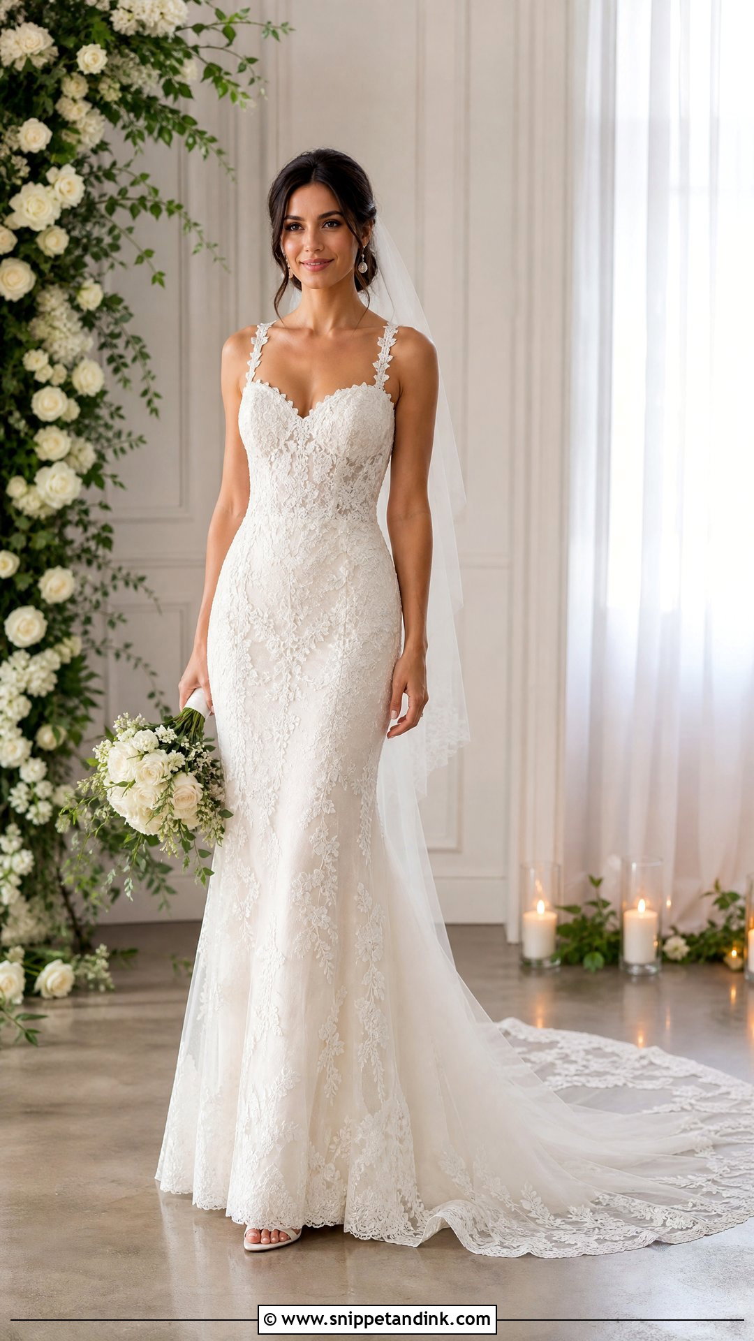 Lace Cathedral Trail Gown - Snippet and Ink - 20 Trail Gown Ideas