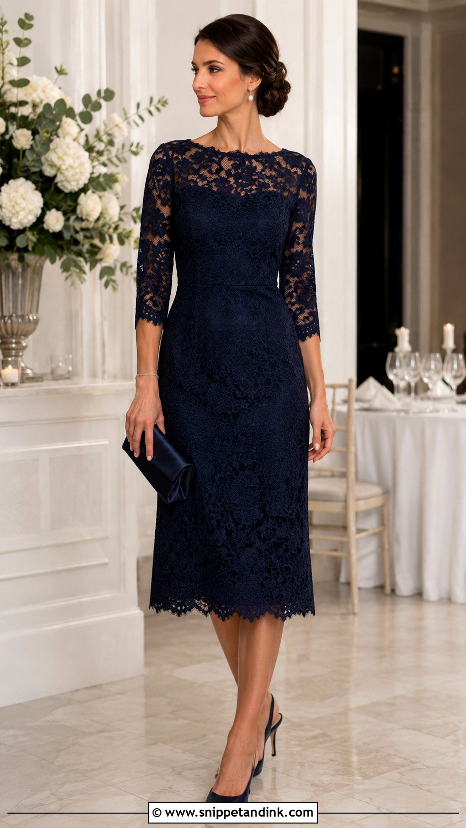 Lace Cocktail Dress With Slingback Heels - Snippet and Ink - 20 Cocktail Dresses Wedding