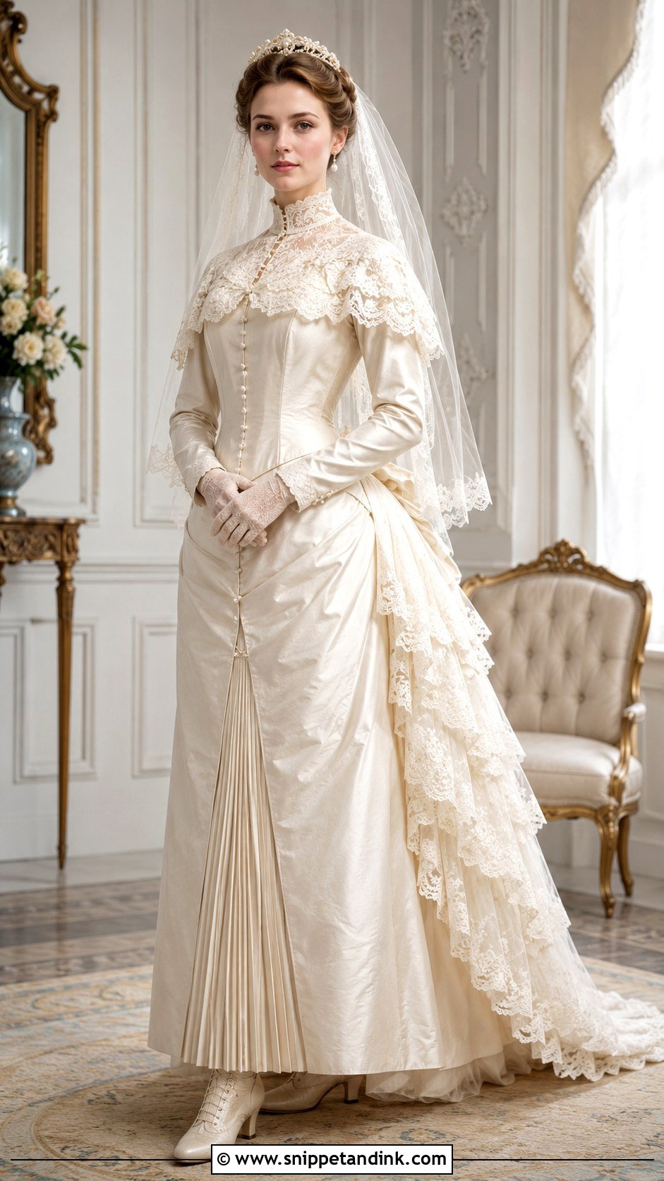 Lace Collar 1880s Wedding Dress - Snippet and Ink - 20 1880s Wedding Dress Ideas