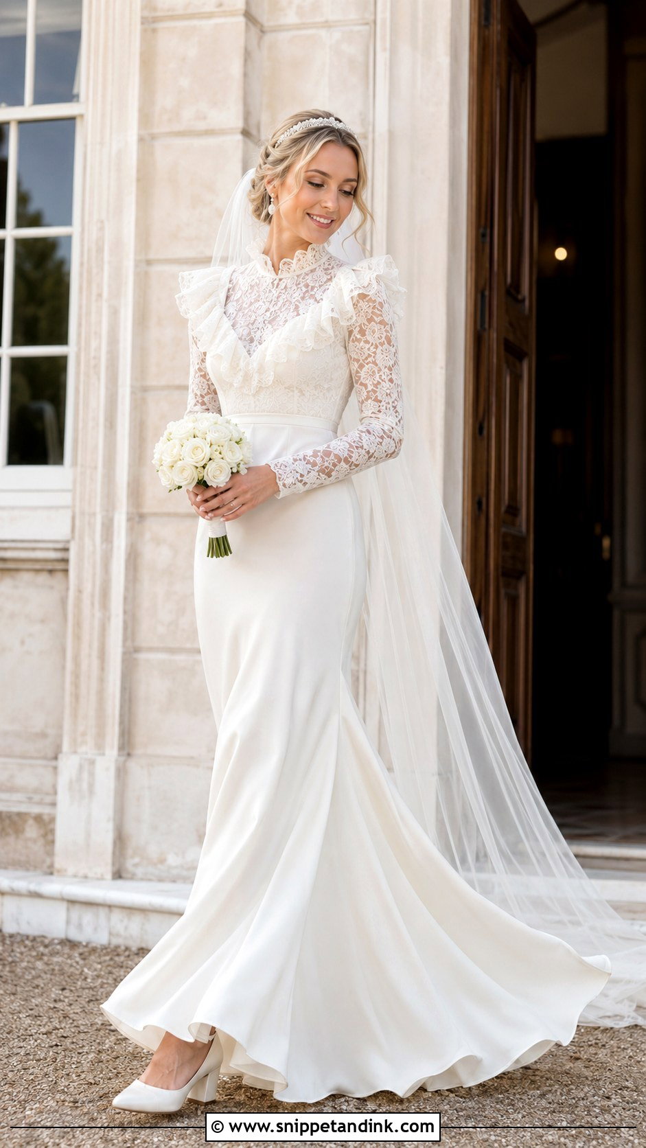 Lace Collar Lady Diana Wedding Dress - Snippet and Ink - 20 Lady Diana Wedding Dress Ideas