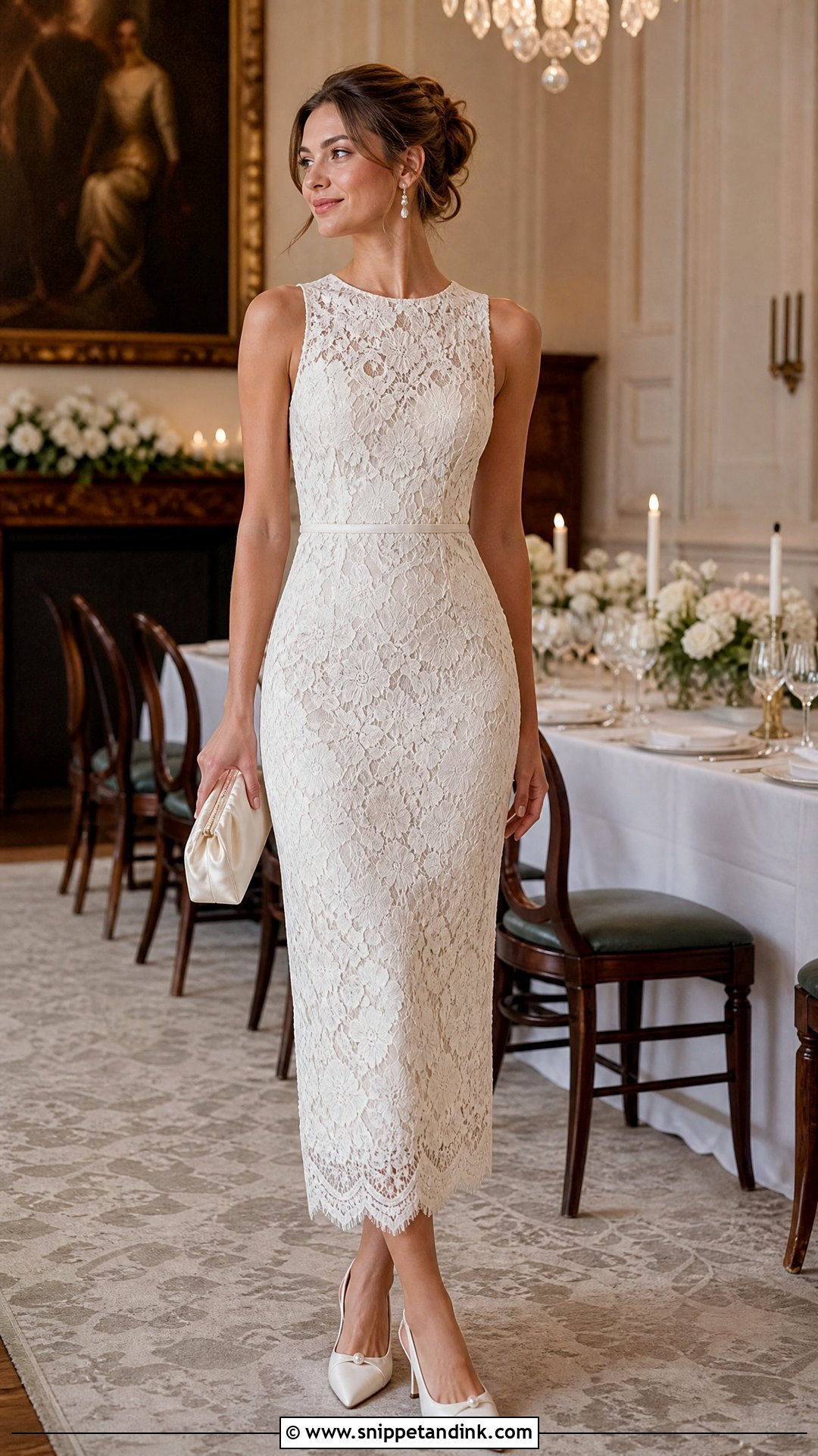 Lace Column Rehearsal Dinner Dress - Snippet and Ink - 20 Unique Rehearsal Dinner Dress Ideas
