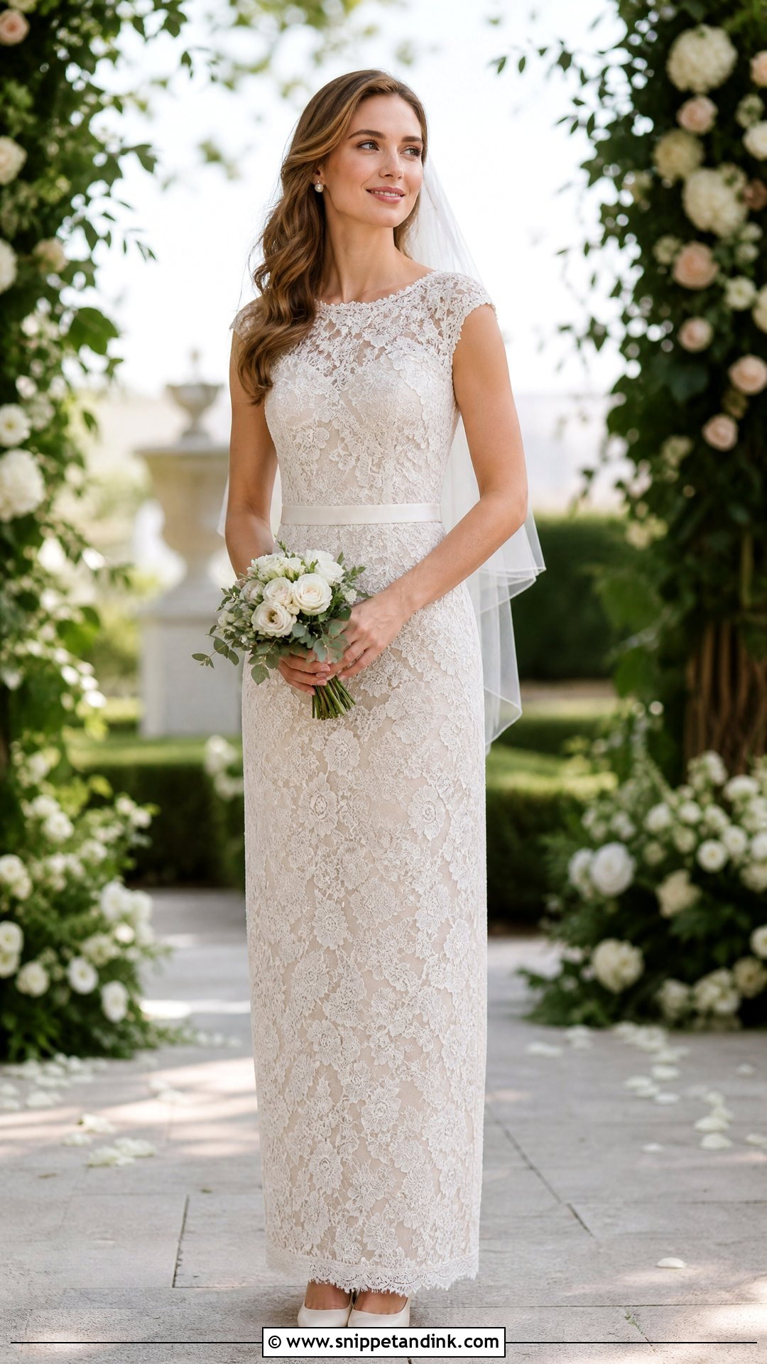 Lace Column Wedding Dress No Train - Snippet and Ink - 20 Wedding Dress No Train Ideas
