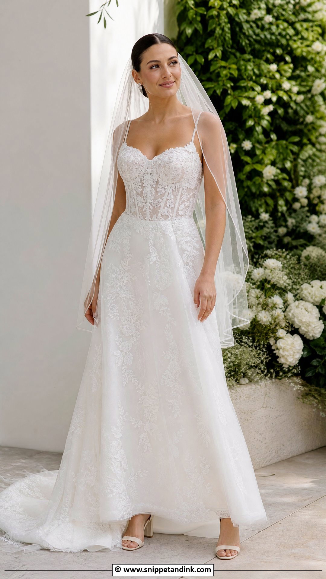 Lace Corset A Line Wedding Dress - Snippet and Ink - 35 Corset Wedding Dress Ideas
