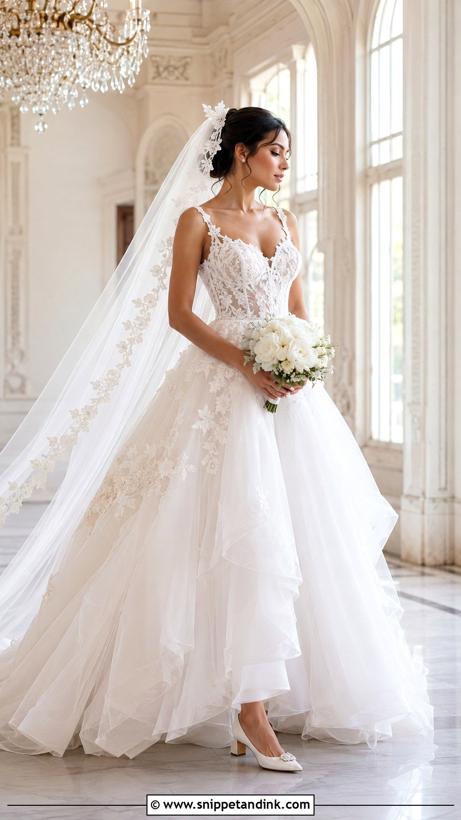 Lace Corset Ball Gown Wedding Dress - Snippet and Ink - 20 Corset Bride Dress Ideas