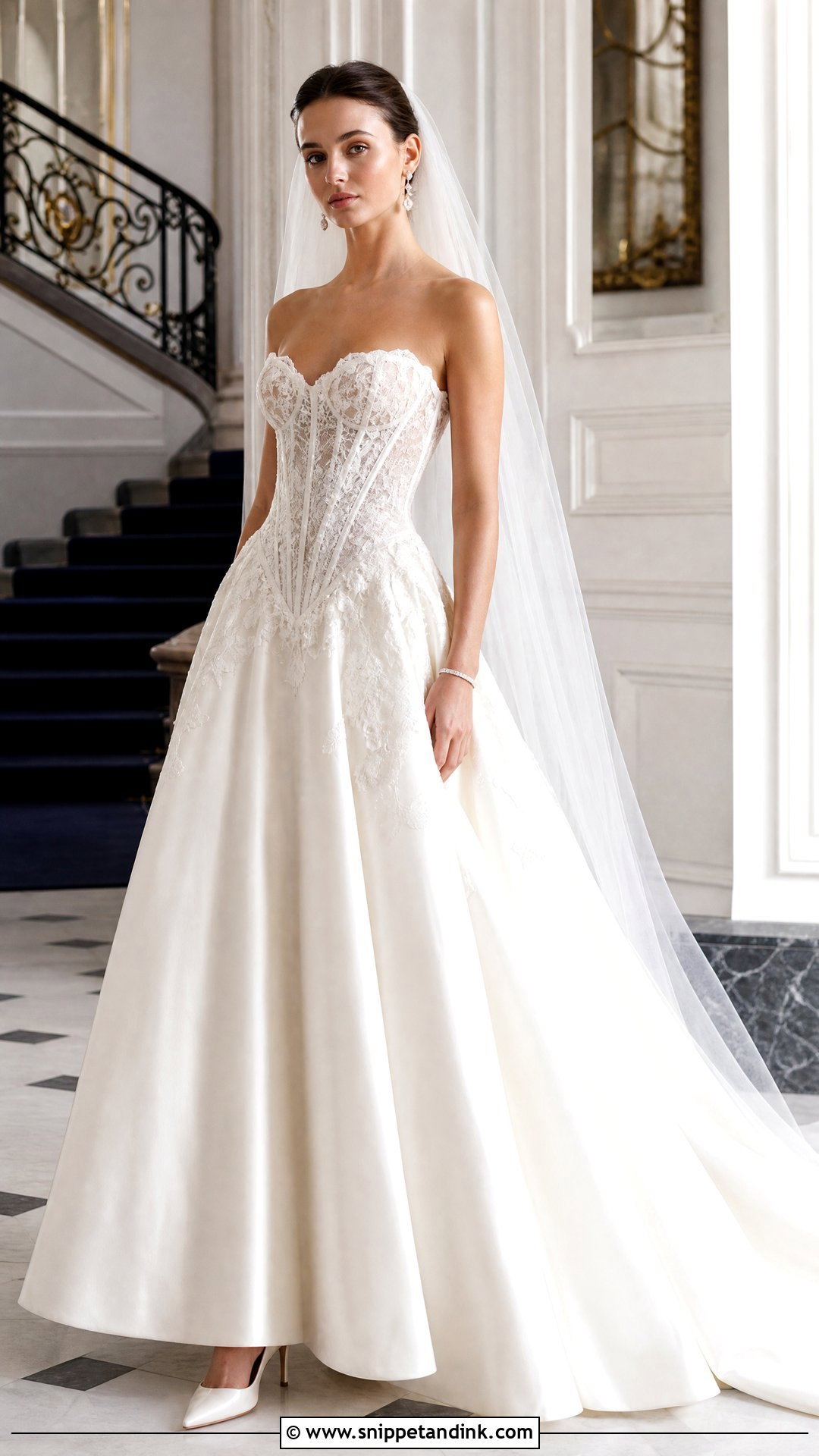 Lace Corset Basque Waist Wedding Dress - Snippet and Ink - 20 Unique Lace Wedding Dress Ideas