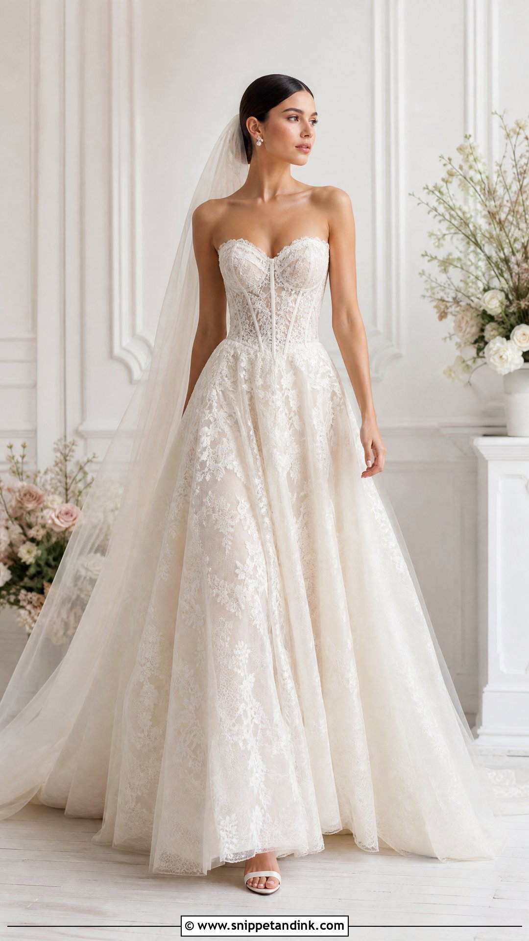 Lace Corset Bridal Gown - Snippet and Ink - 25 Lace Bridal Gown Ideas