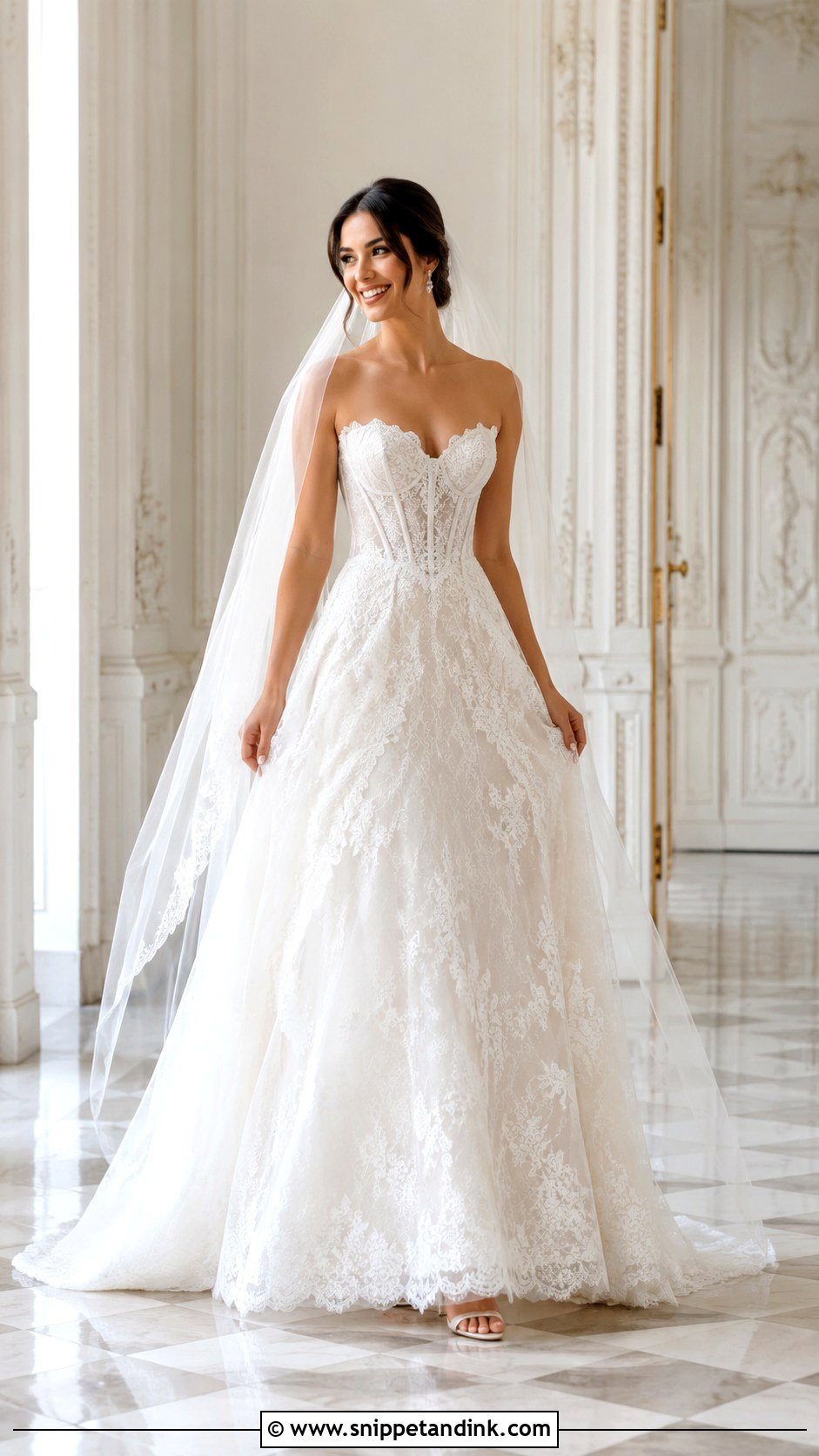 Lace Corset Bride Outfit - Snippet and Ink - 25 Classy Bride Ideas