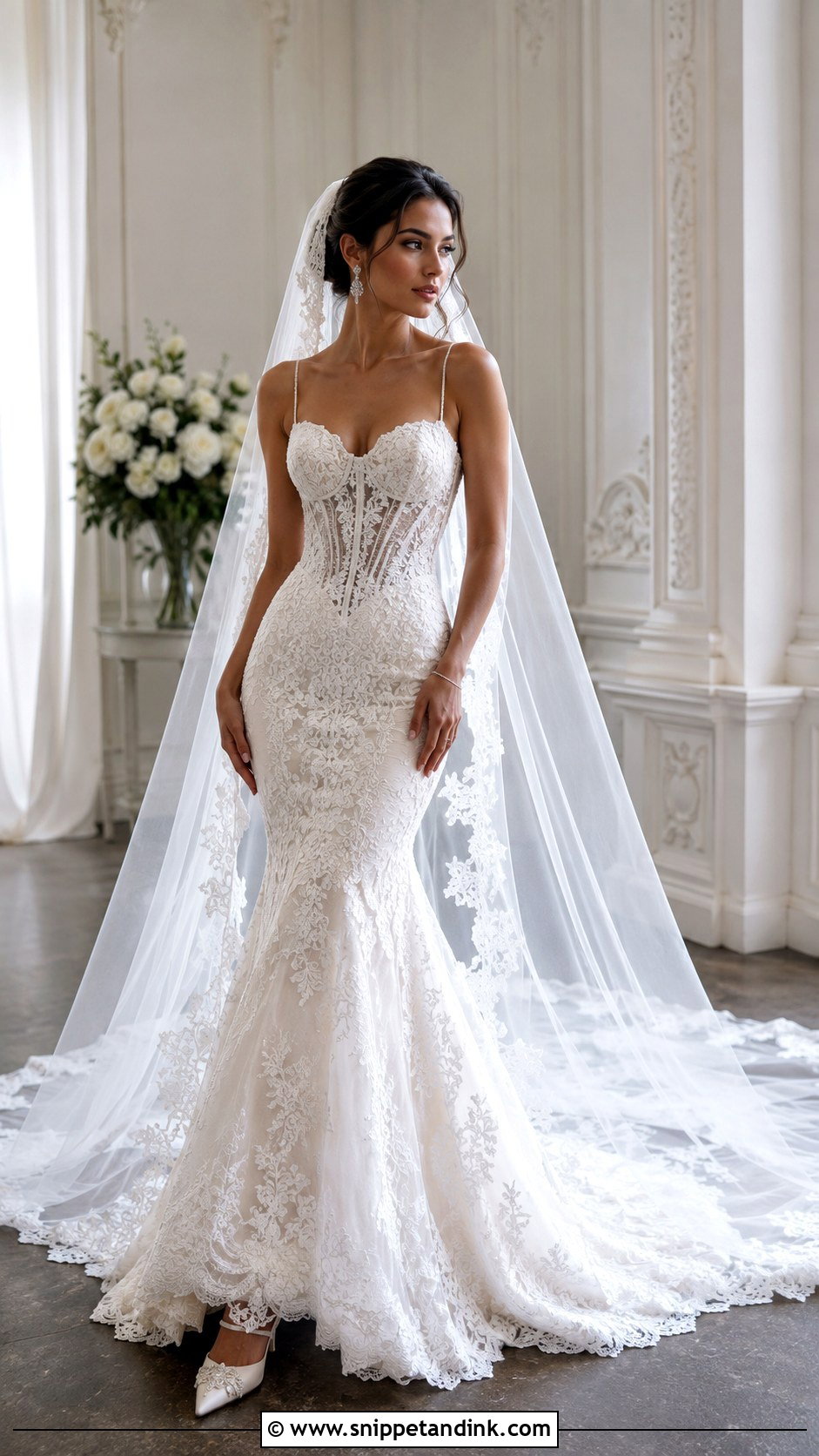 Lace Corset Mermaid Wedding Dress - Snippet and Ink - 25 Lace Corset Wedding Dress Ideas