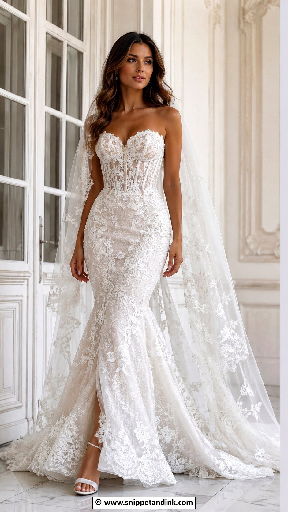 Lace Corset Mermaid Wedding Dress - Snippet and Ink - 30 Corset Wedding Dresses