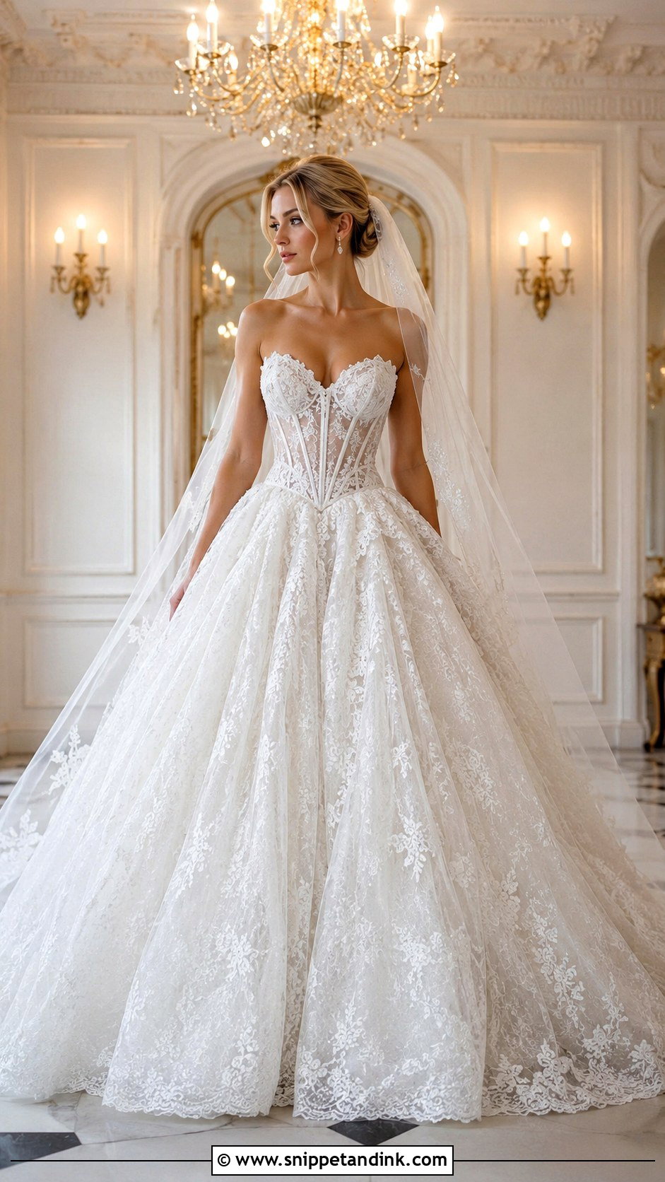 Lace Corset Princess Wedding Dress - Snippet and Ink - 25 Lace Corset Wedding Dress Ideas