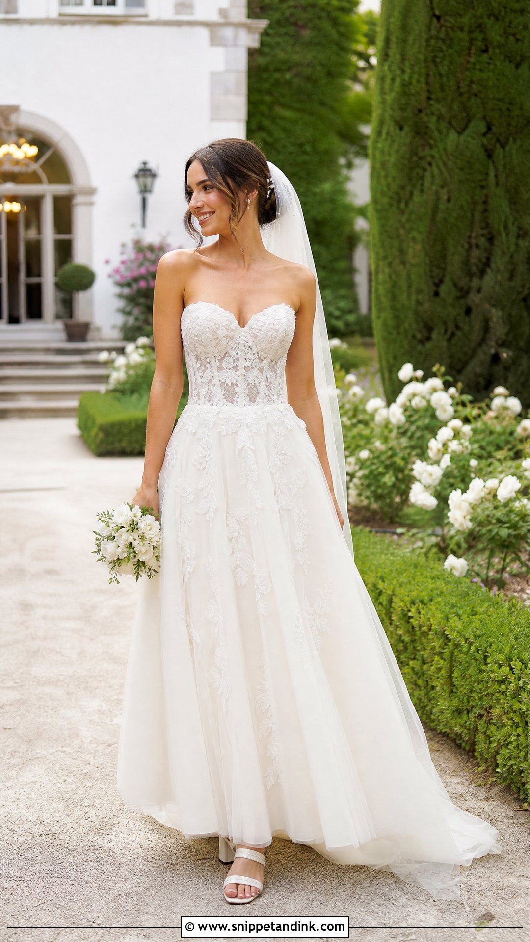 Lace Corset Top A Line Wedding Dress - Snippet and Ink - 20 Wedding Dress with Corset Top Ideas