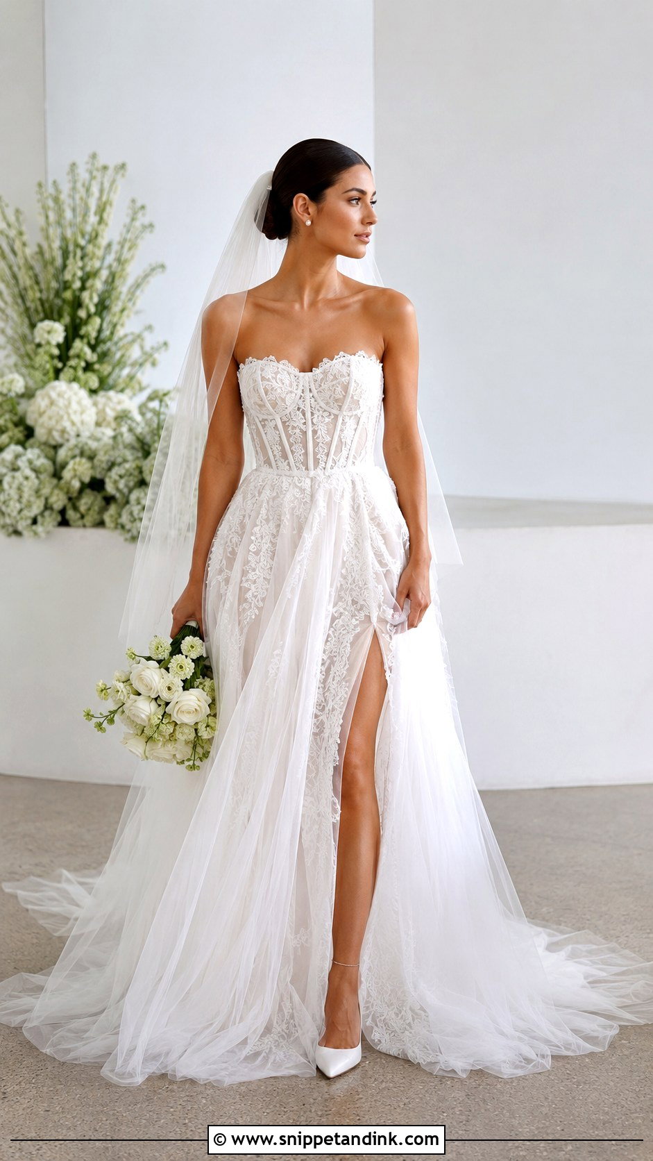 Lace Corset Wedding Dress - Snippet and Ink - 25 Bridal Lace Ideas