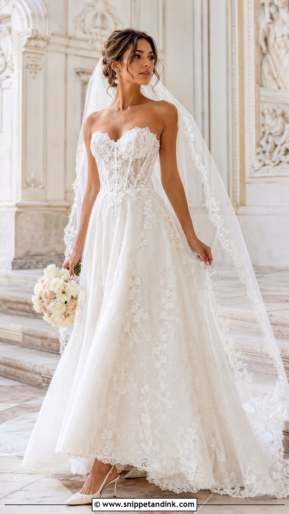 Lace Corset Wedding Dress - Snippet and Ink - 20 Glamour Wedding Dress Ideas