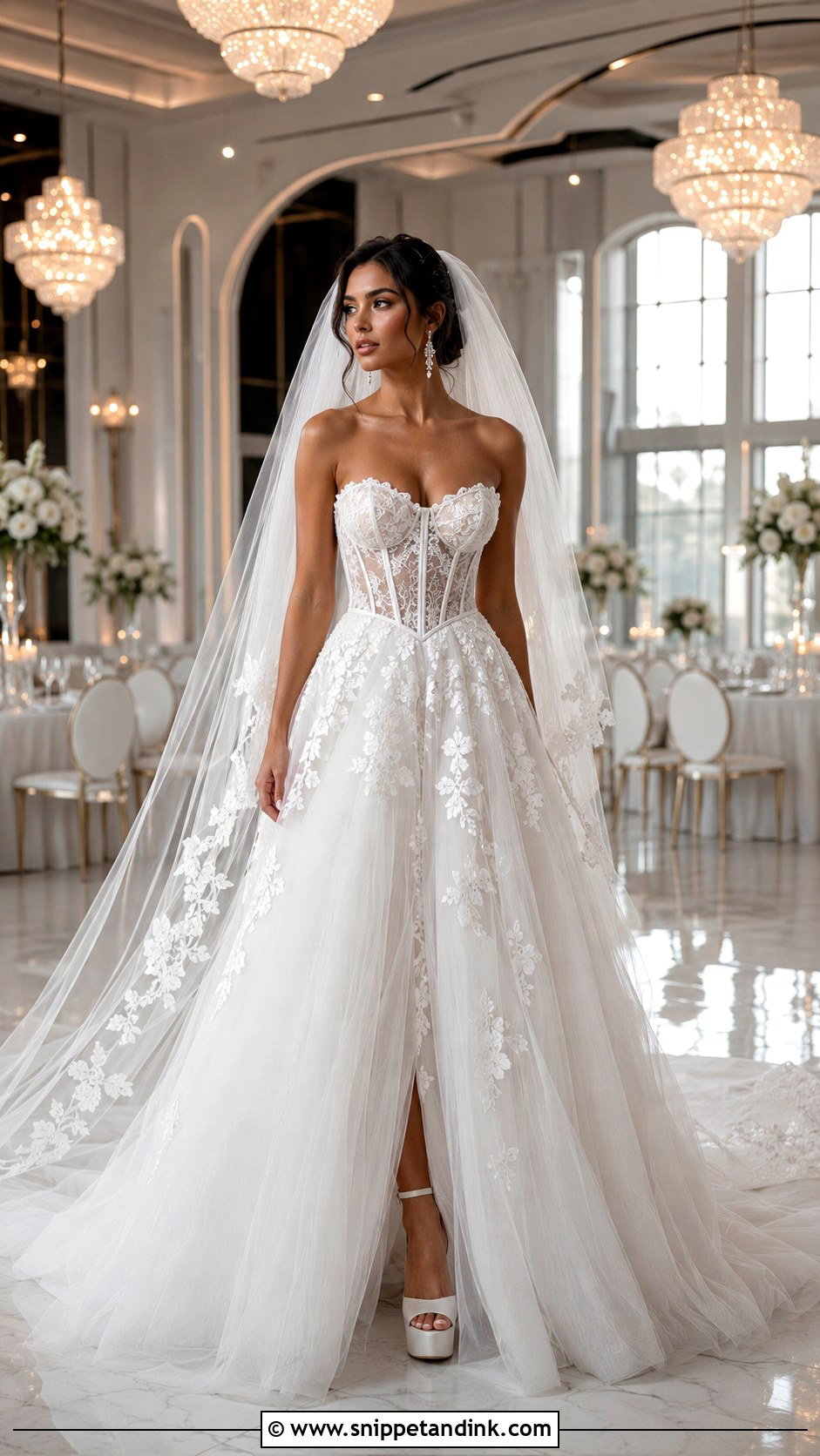 Lace Corset Wedding Dress With Full Skirt - Snippet and Ink - 20 Modern Lace Wedding Dress Ideas