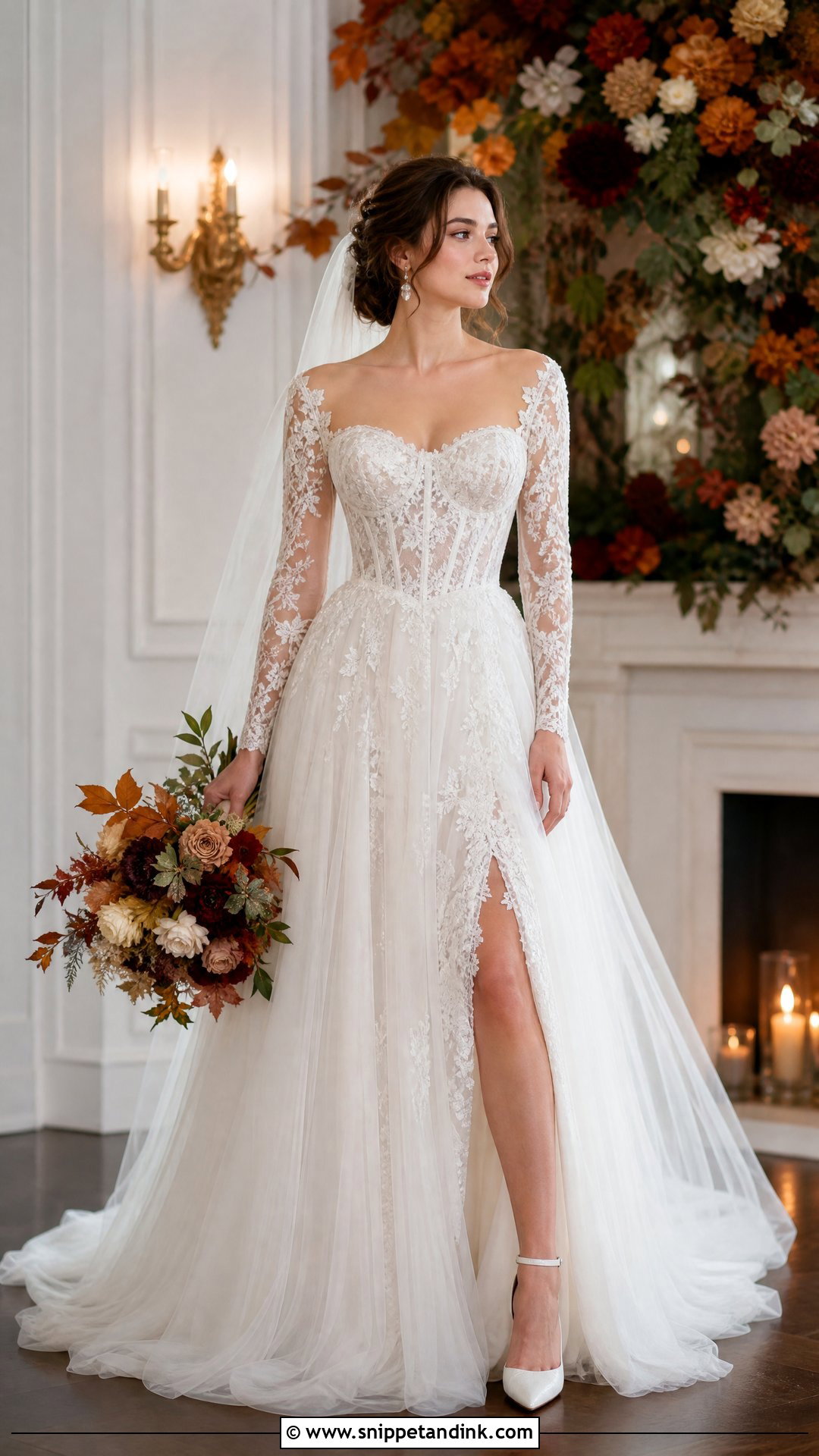 Lace Corset Wedding Dress With Long Sleeves - Snippet and Ink - 25 Wedding Dress with Corset Ideas