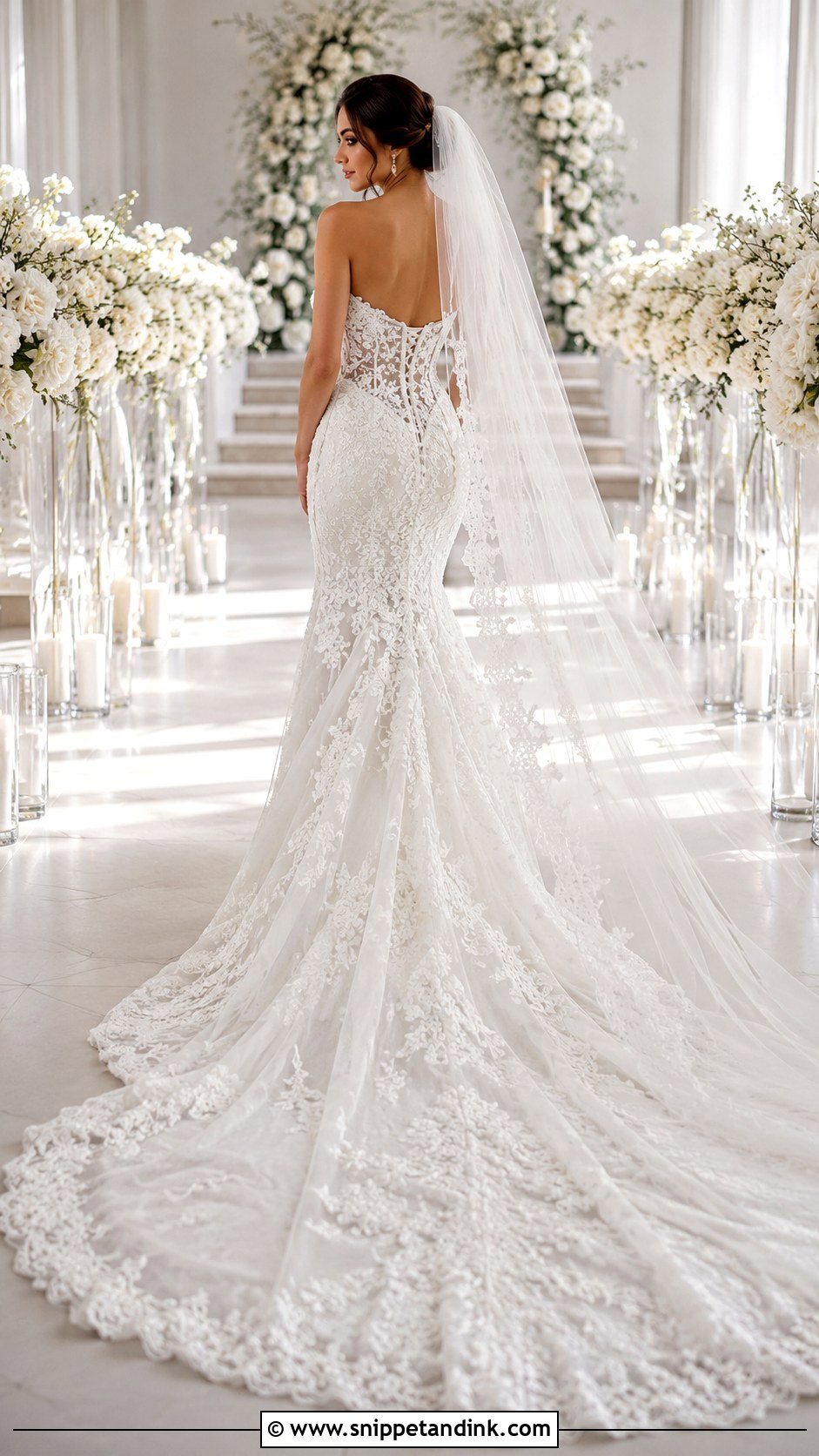 Lace Corset Wedding Dress With Train - Snippet and Ink - 25 Lace Corset Wedding Dress Ideas