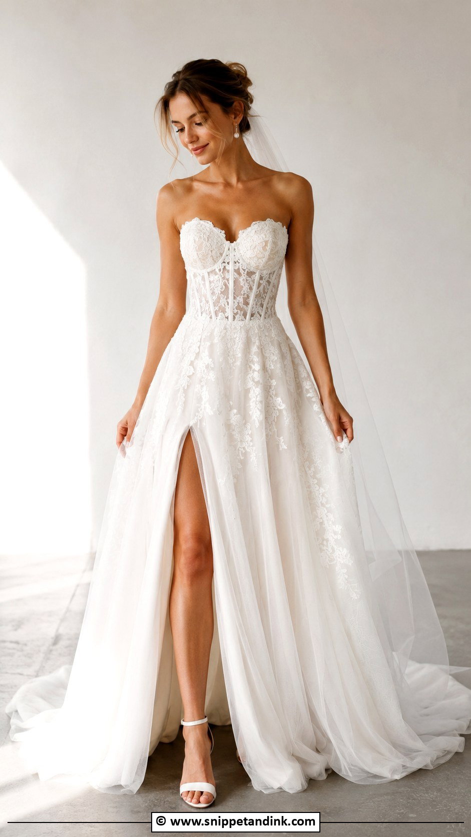 Lace Corset Wedding Dress - Snippet and Ink - 25 Lacy Wedding Dresses