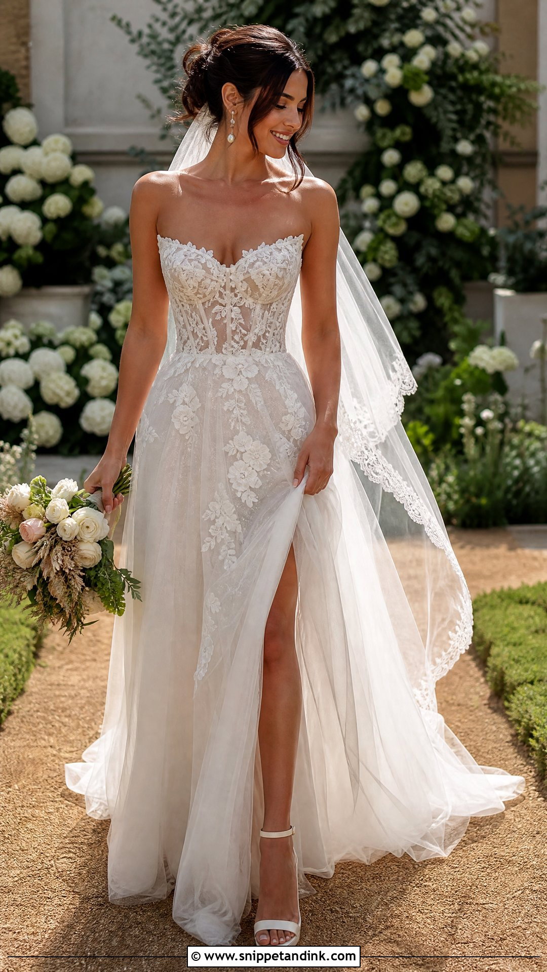 Lace Corset Wedding Gown - Snippet and Ink - 25 Wedding Corset Ideas