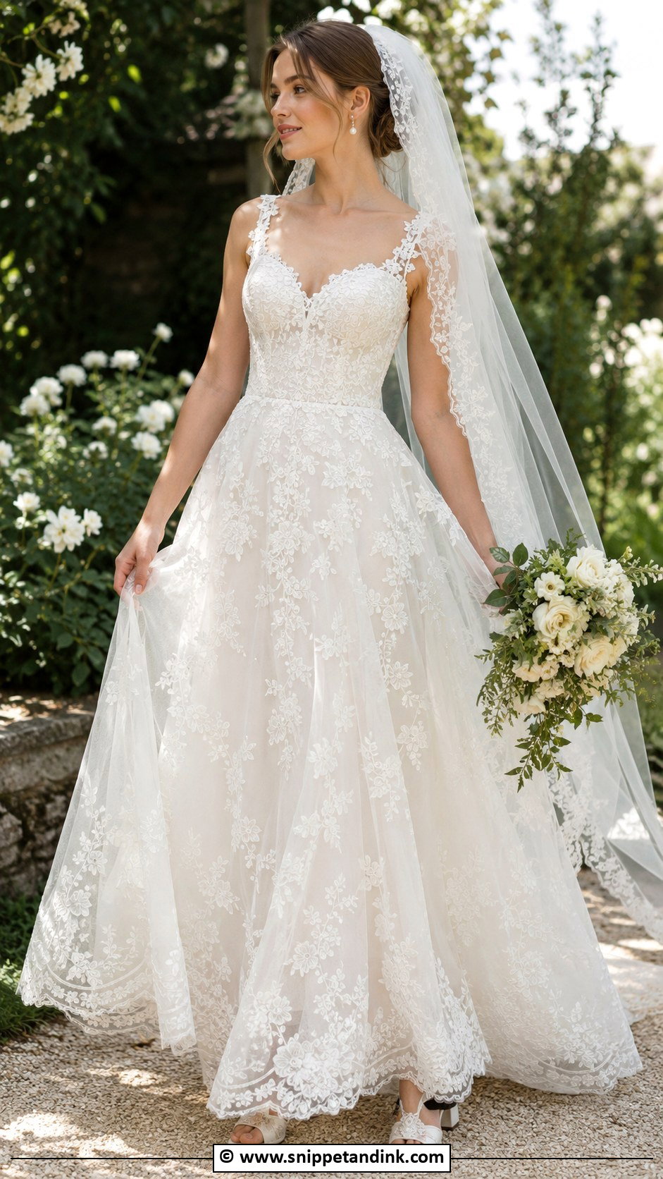 Lace Cottagecore Wedding Dress - Snippet and Ink - 30 Cottagecore Wedding Dress Ideas