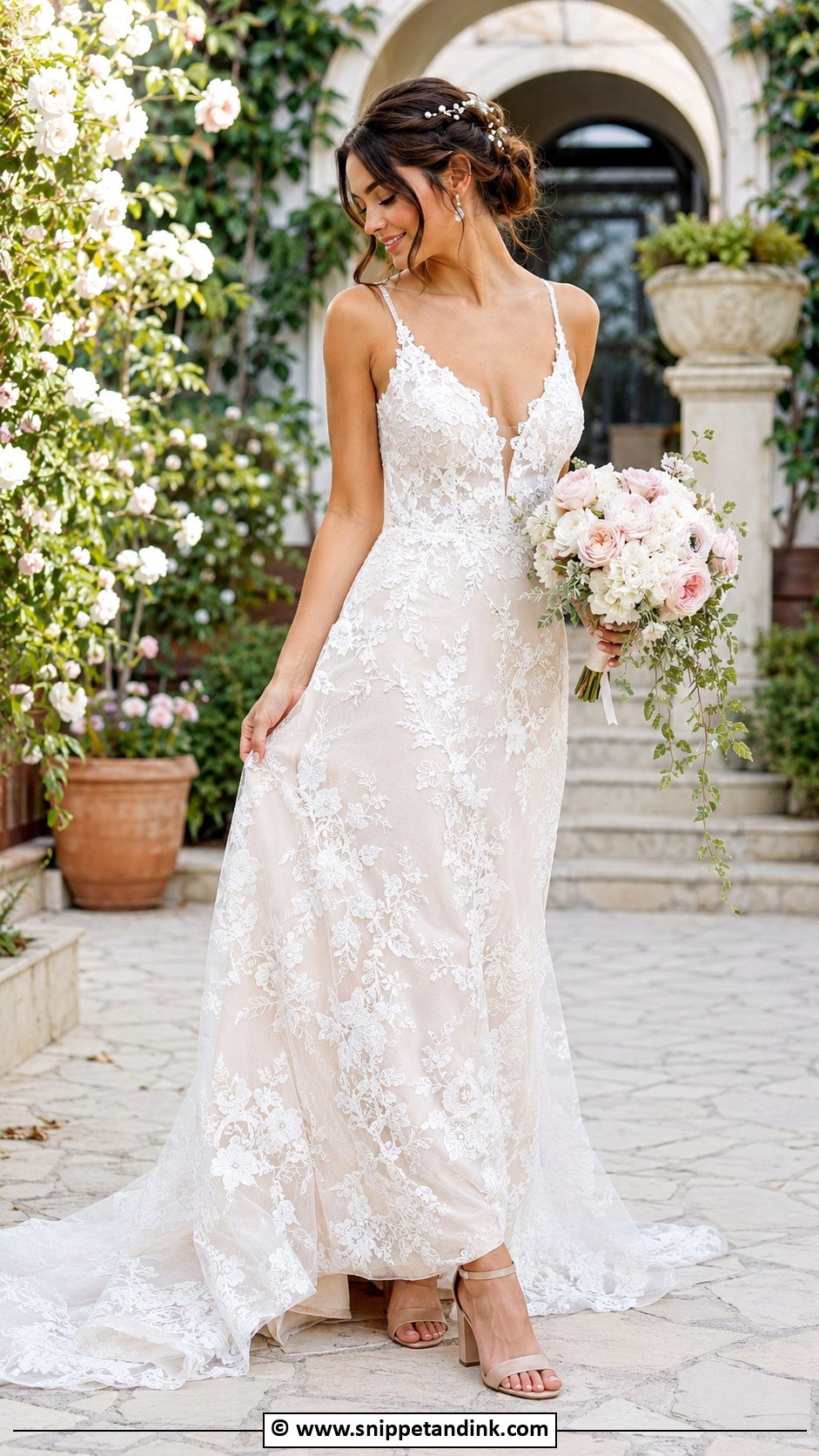 Lace Destination Wedding Dress - Snippet and Ink - 30 Destination Wedding Dress Ideas