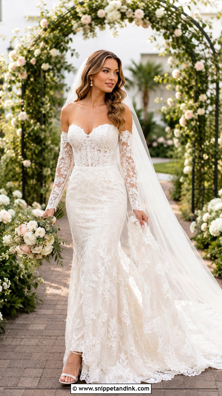 Lace Detachable Sleeves Wedding Dress - Snippet and Ink - 25 Detachable Sleeves Wedding Dress