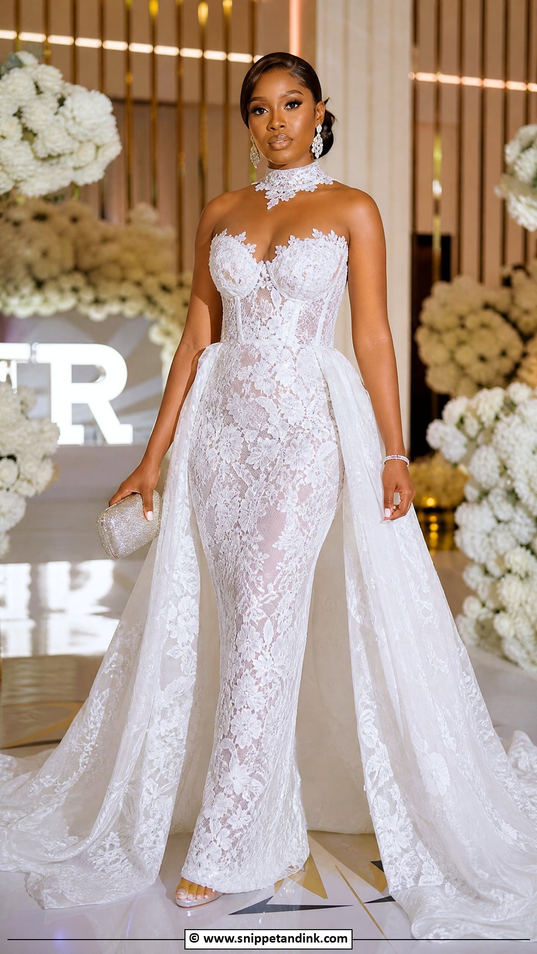 Lace Detachable Train Gown For Wedding - Snippet and Ink - 35 Latest Lace Styles for Wedding